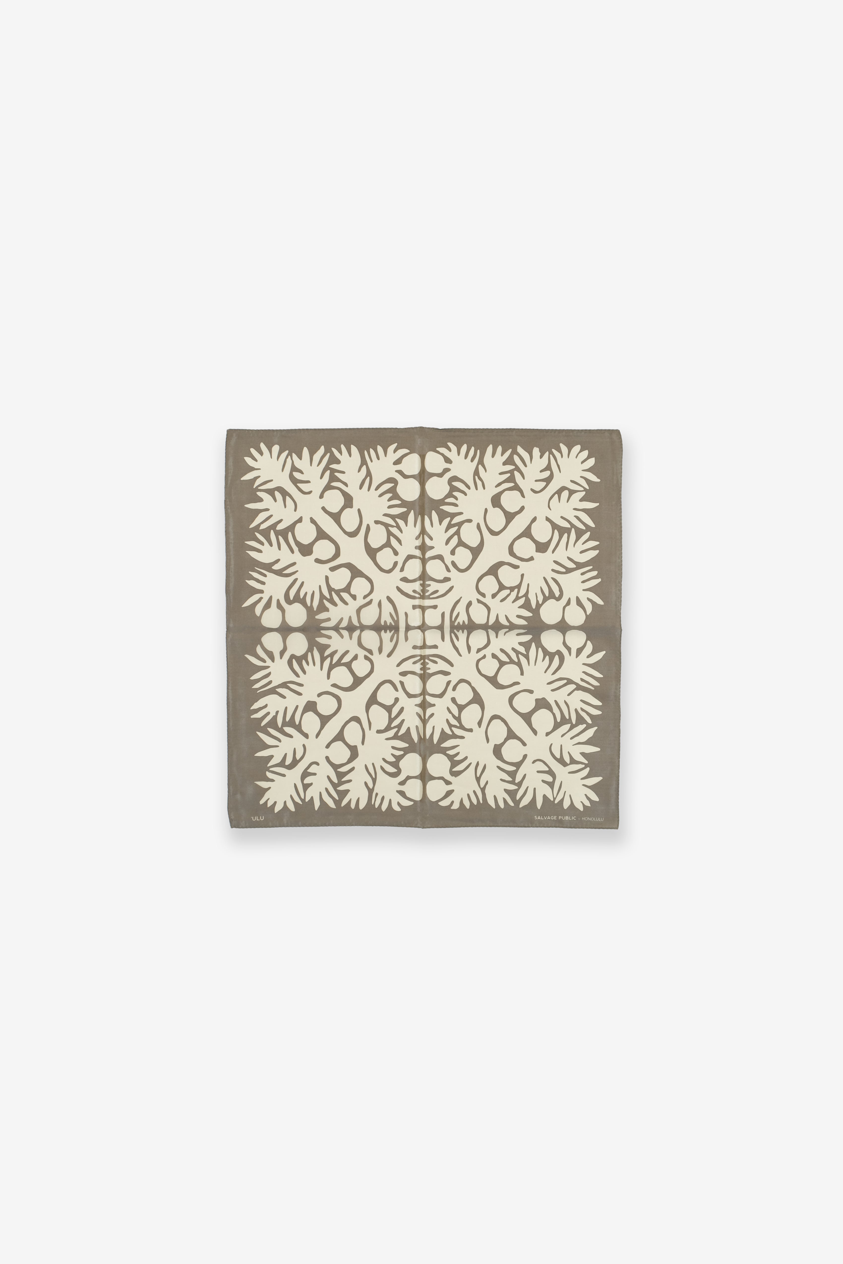 Cotton/Silk Bandana - ʻUlu - Olive Wood