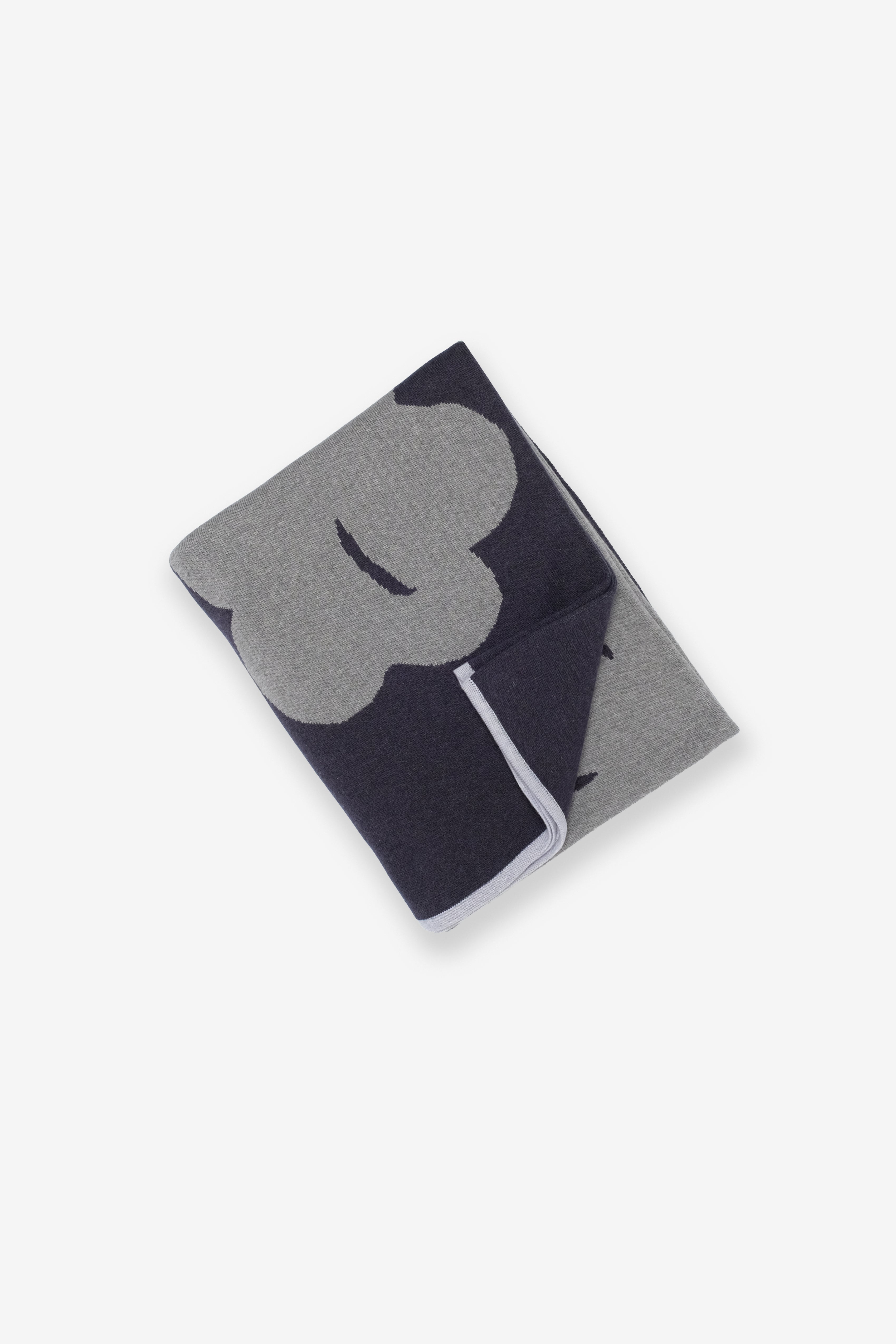 Jacquard Throw Blanket - Hibiscus - Navy