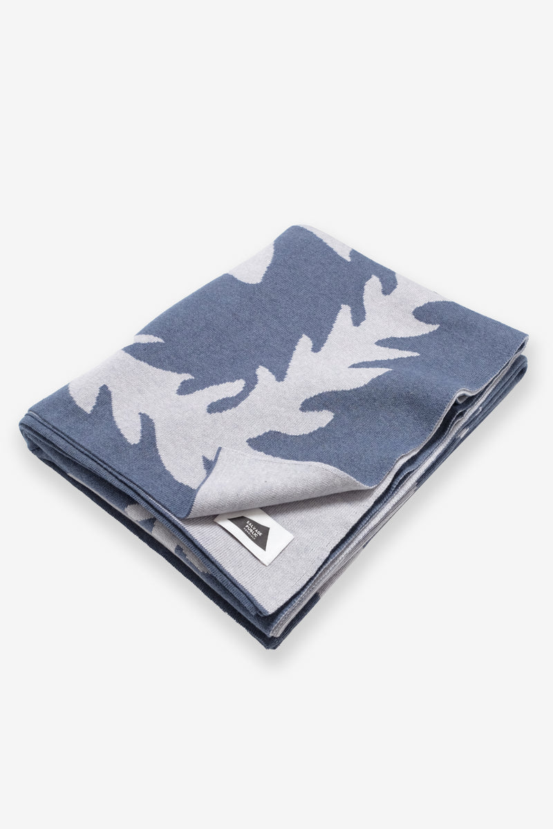 Jacquard Throw Blanket - Ti Leaf - Heather Blue