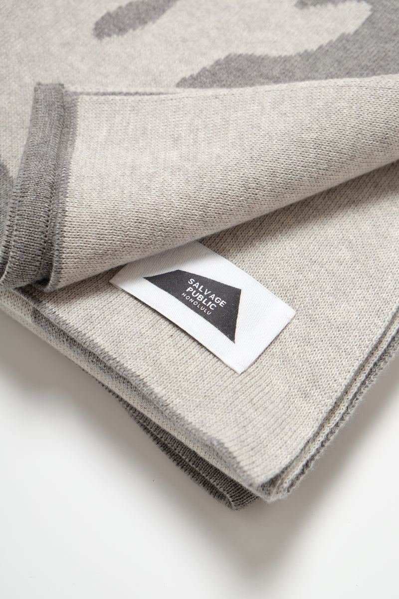 Jacquard Throw Blanket - Ti Leaf - Heather Grey