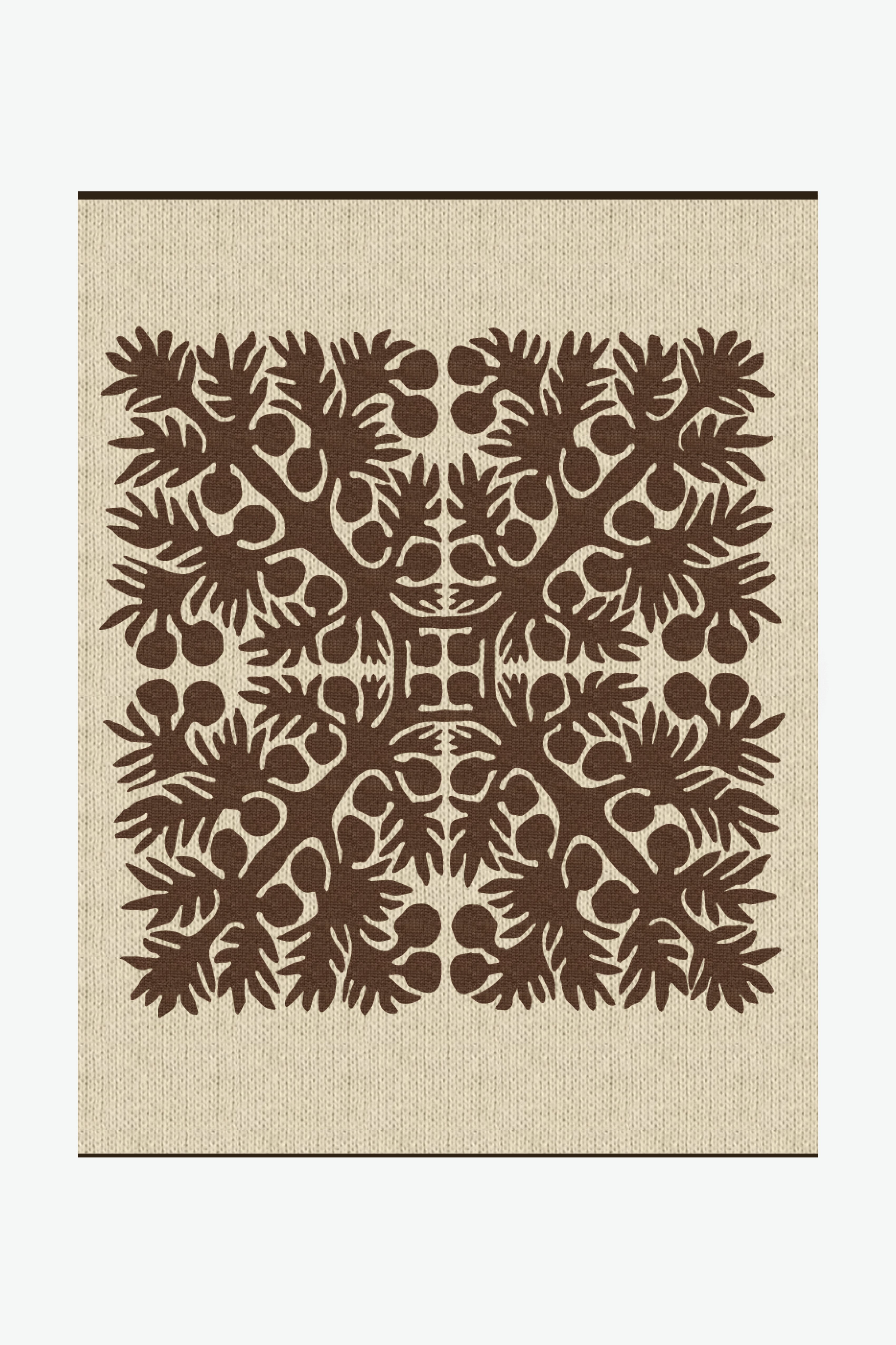 Jacquard Throw Blanket - ʻUlu - Heather Brown
