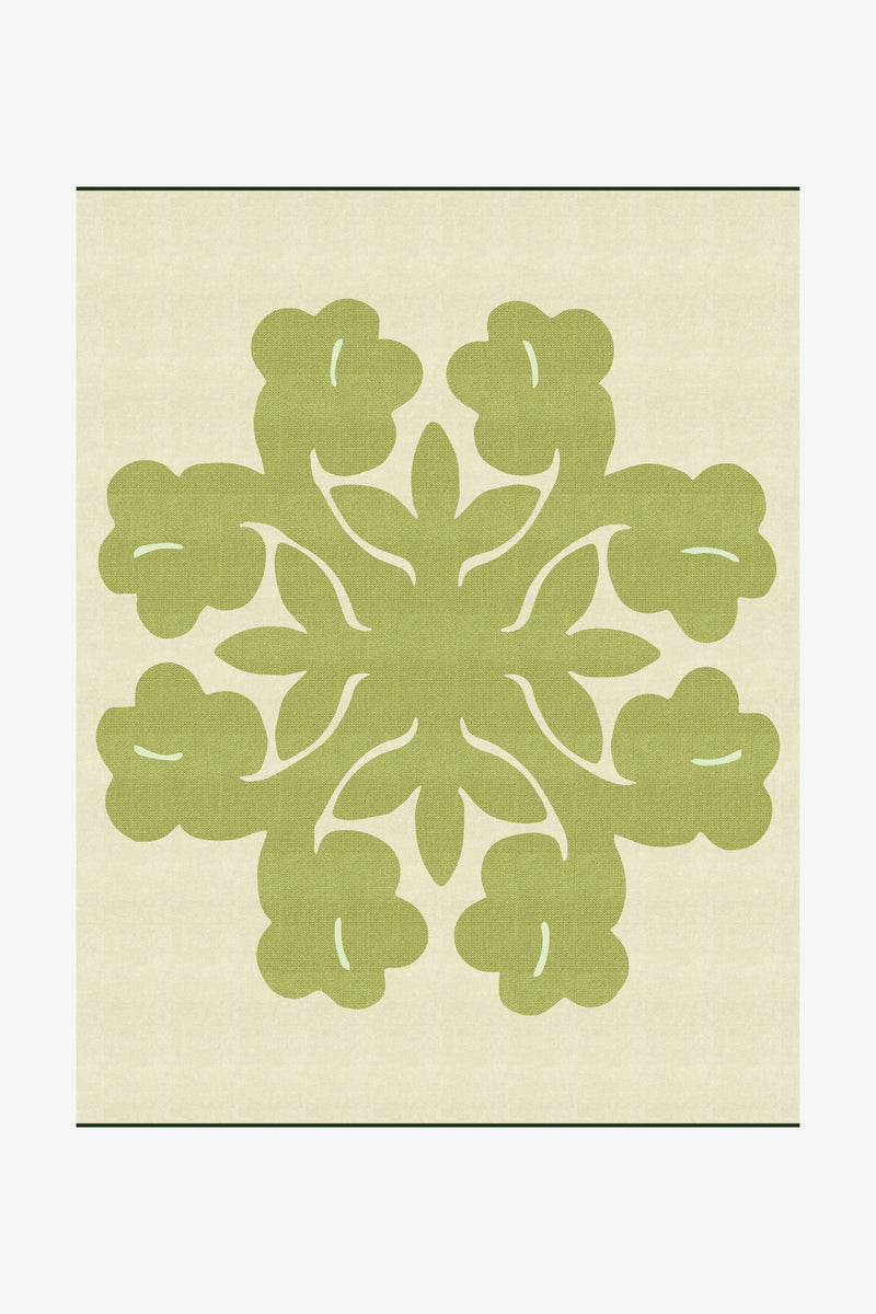 Jacquard Throw Blanket - Hibiscus - Green