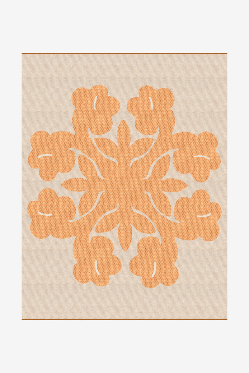 Jacquard Throw Blanket - Hibiscus - Terracotta