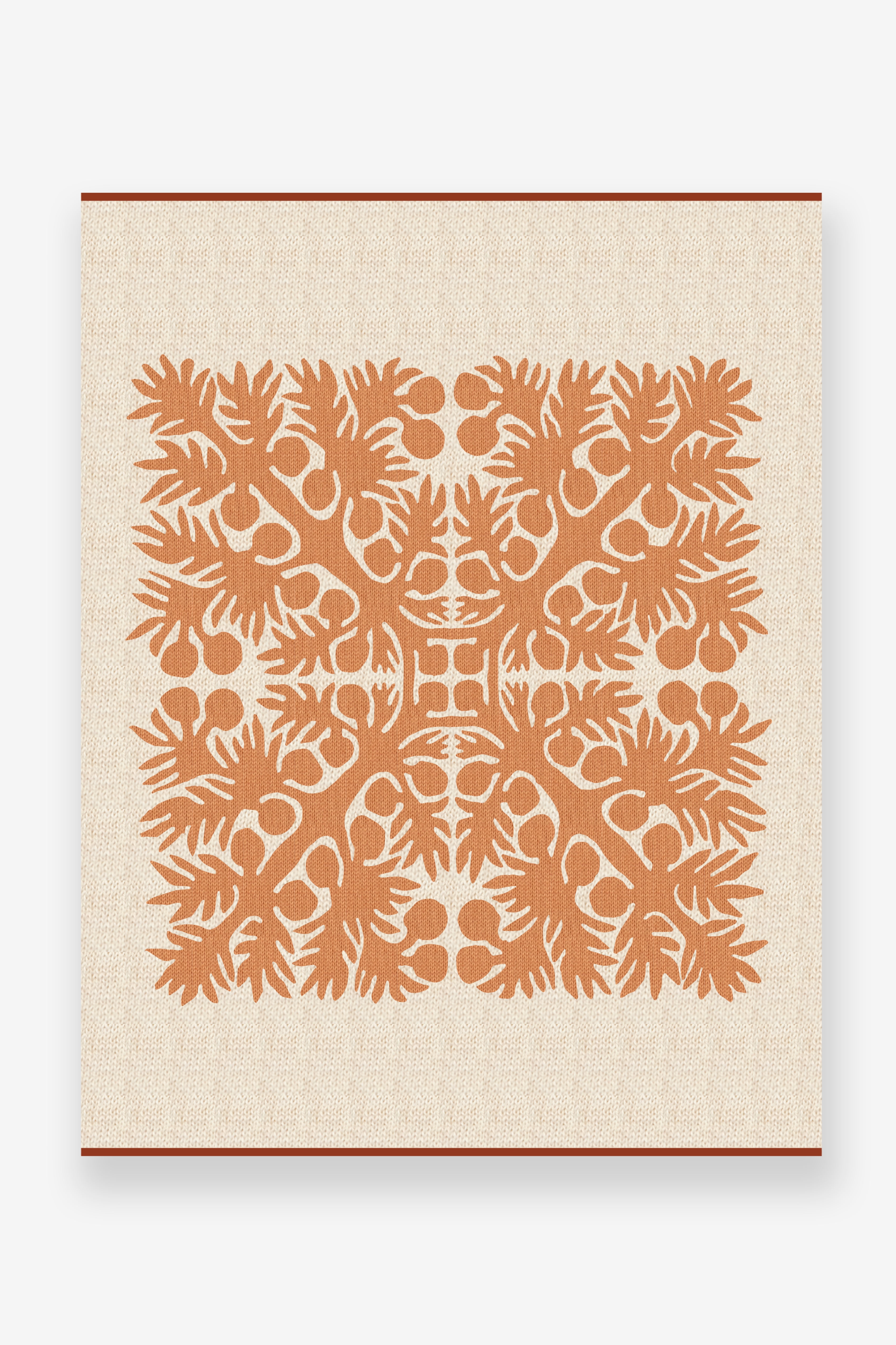Jacquard Throw Blanket - ʻUlu - Terracotta