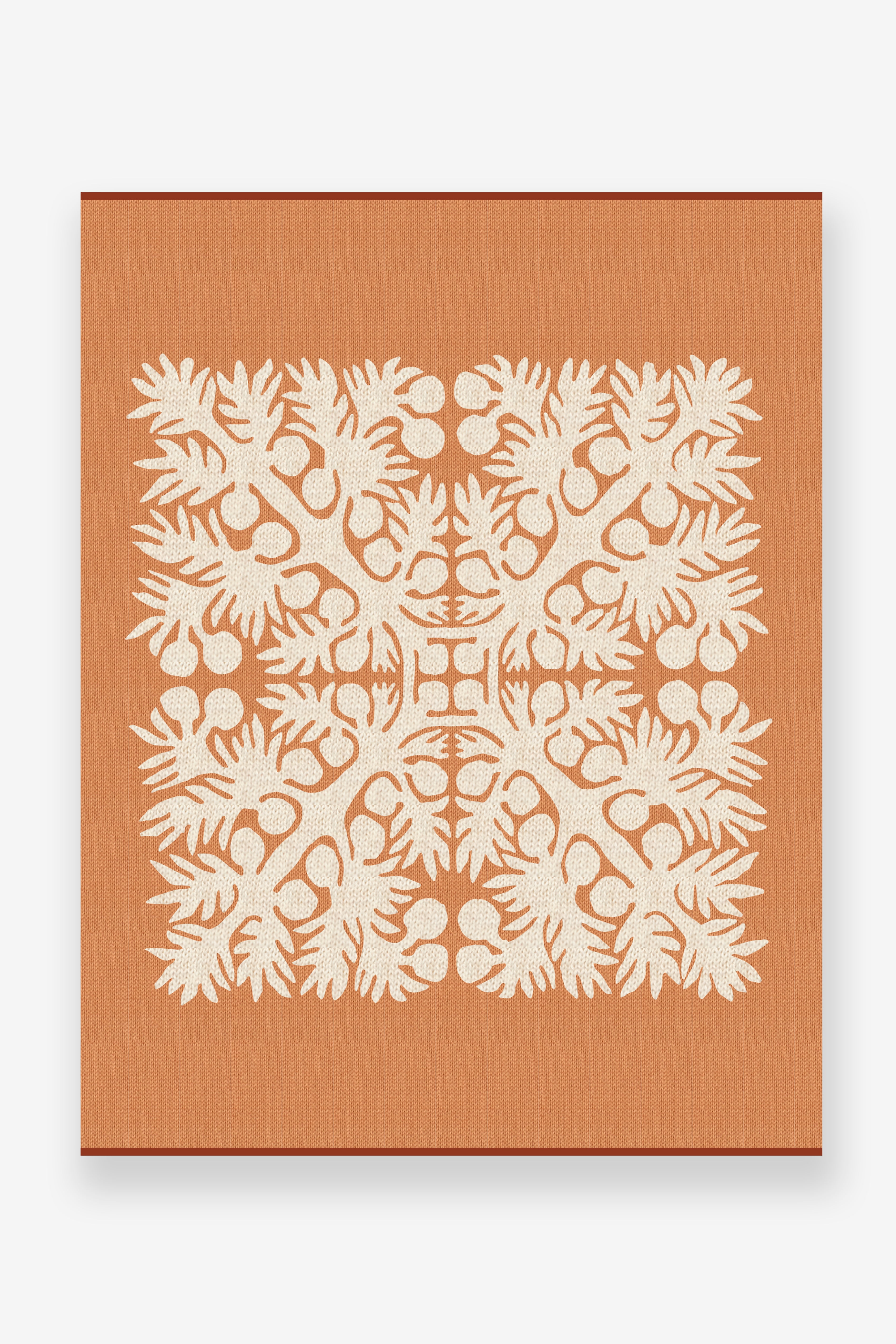 Jacquard Throw Blanket - ʻUlu - Terracotta