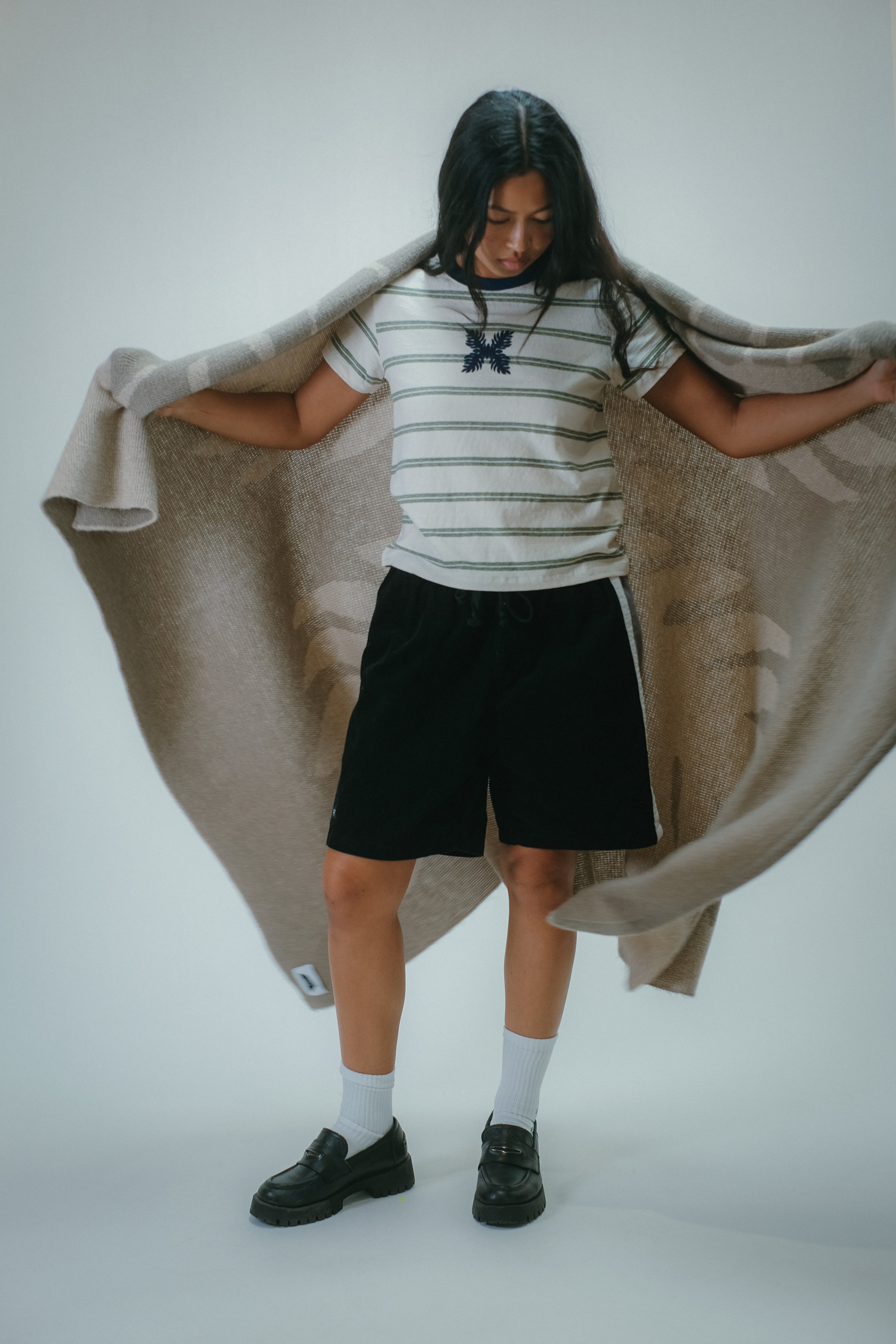 Wool/Mohair Throw Blanket - Lauaʻe - Natural