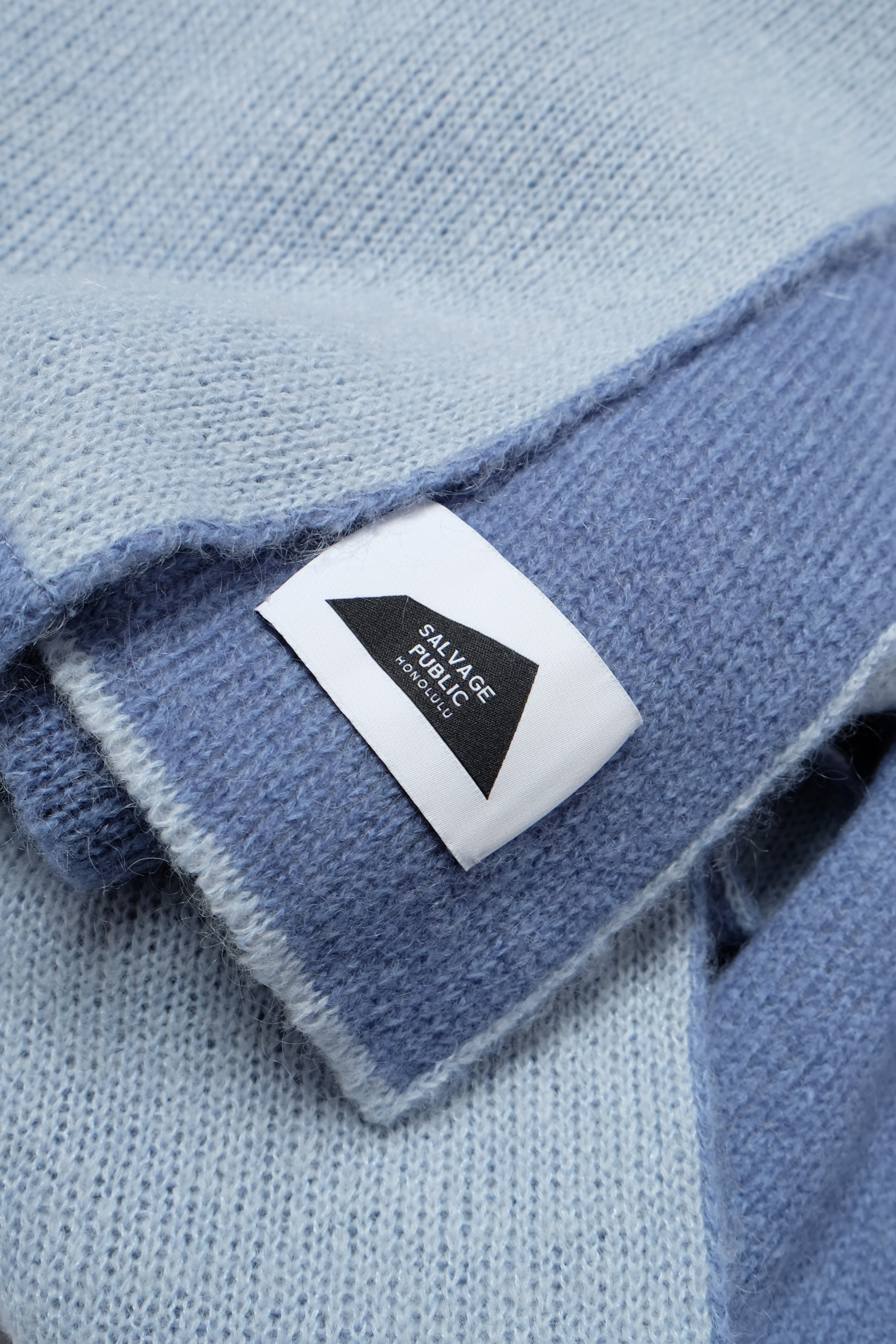 Wool/Mohair Throw Blanket - Lauaʻe - Blue