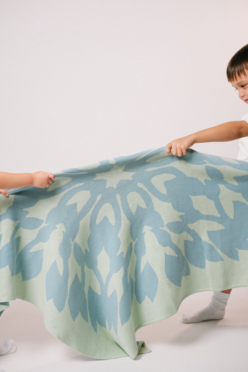 Kids/Baby Jacquard Throw Blanket - Kalo - Sage