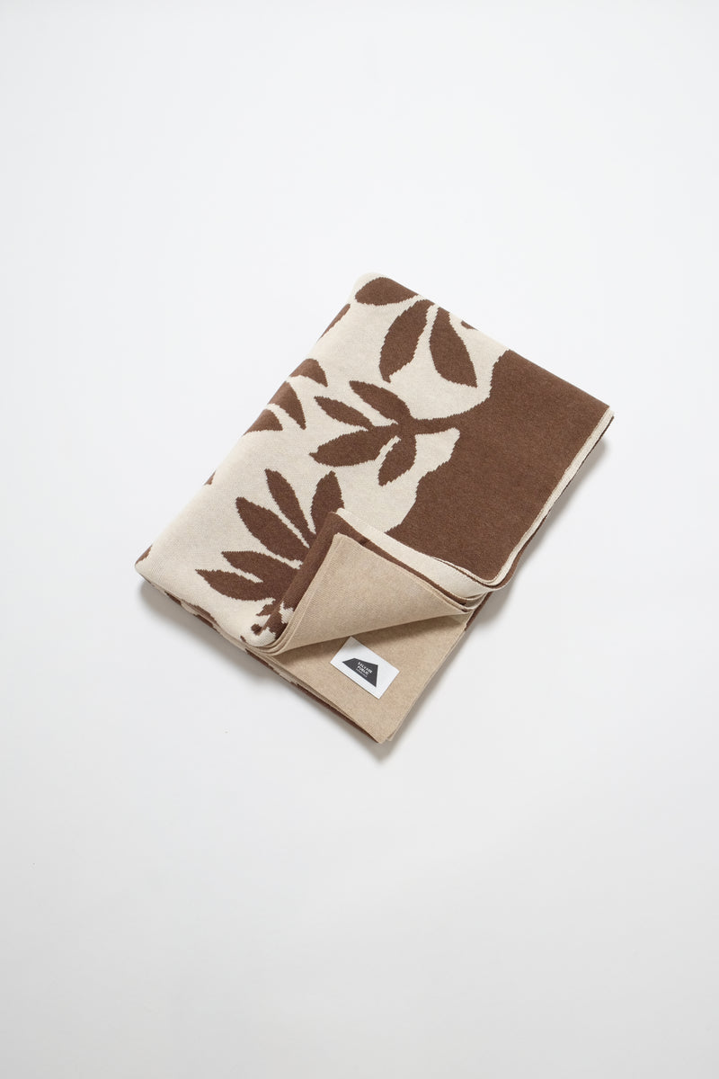 Jacquard Throw Blanket - Ti Leaf - Heather Natural