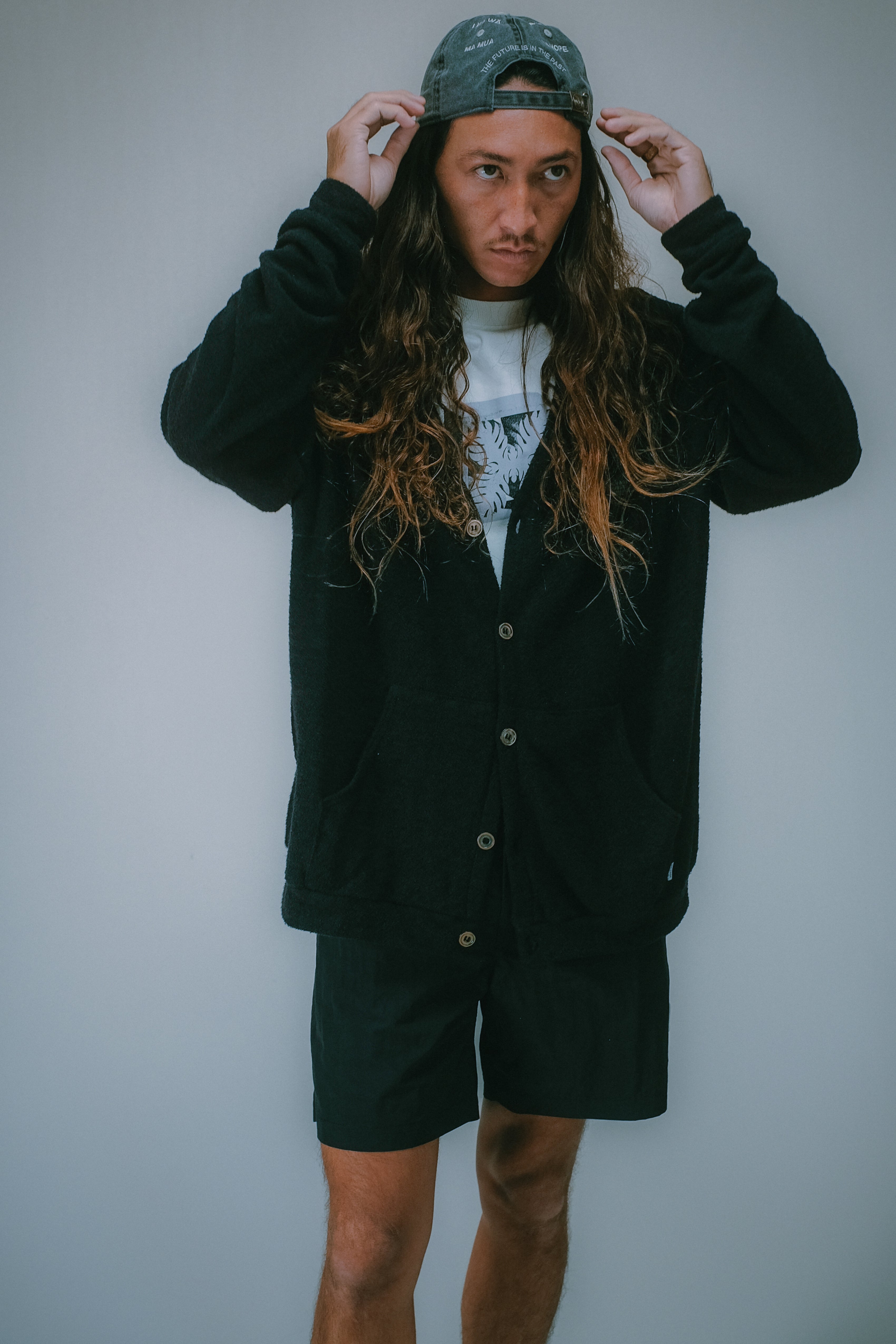 Beach Towel Cardigan - Black