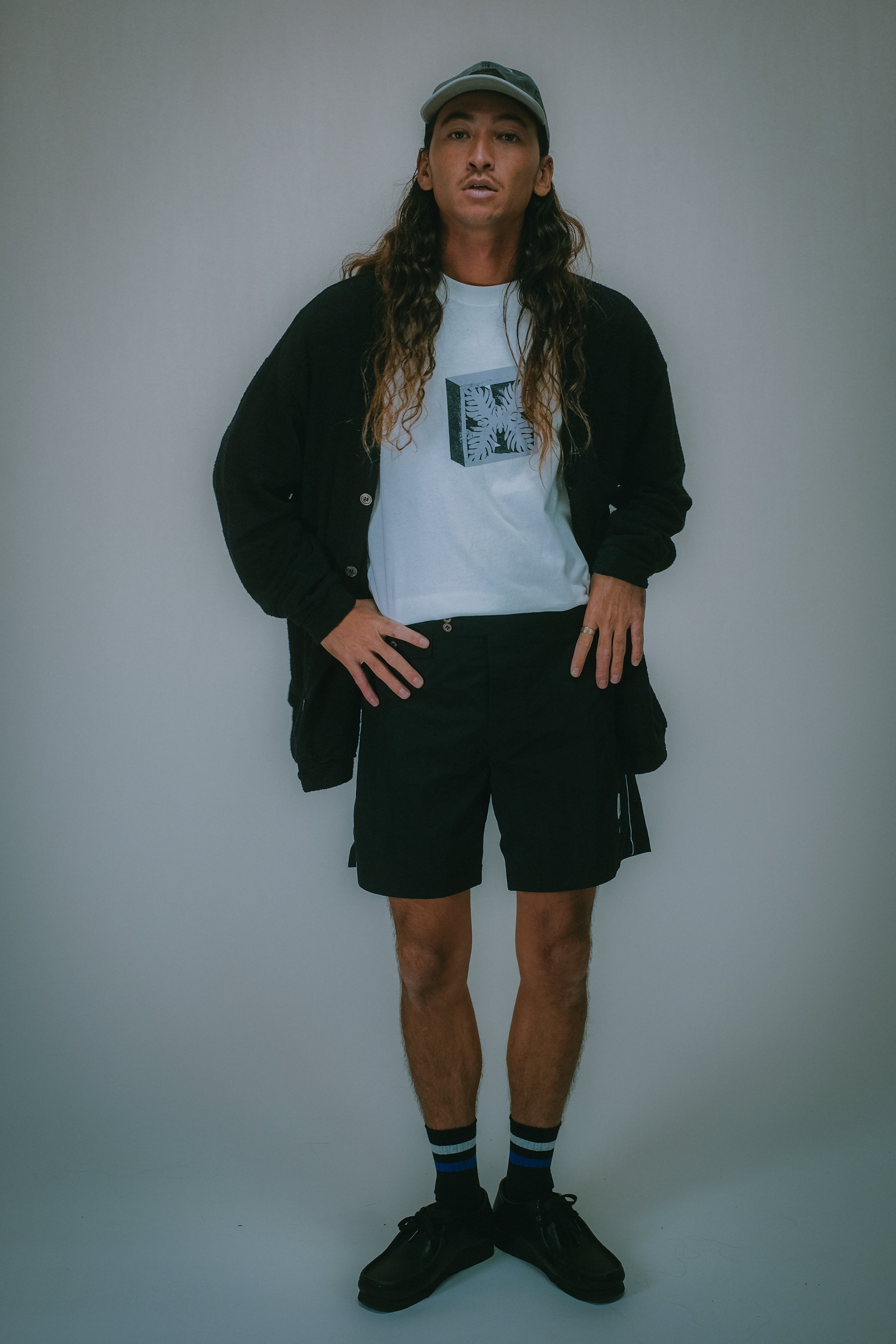 Beach Towel Cardigan - Black