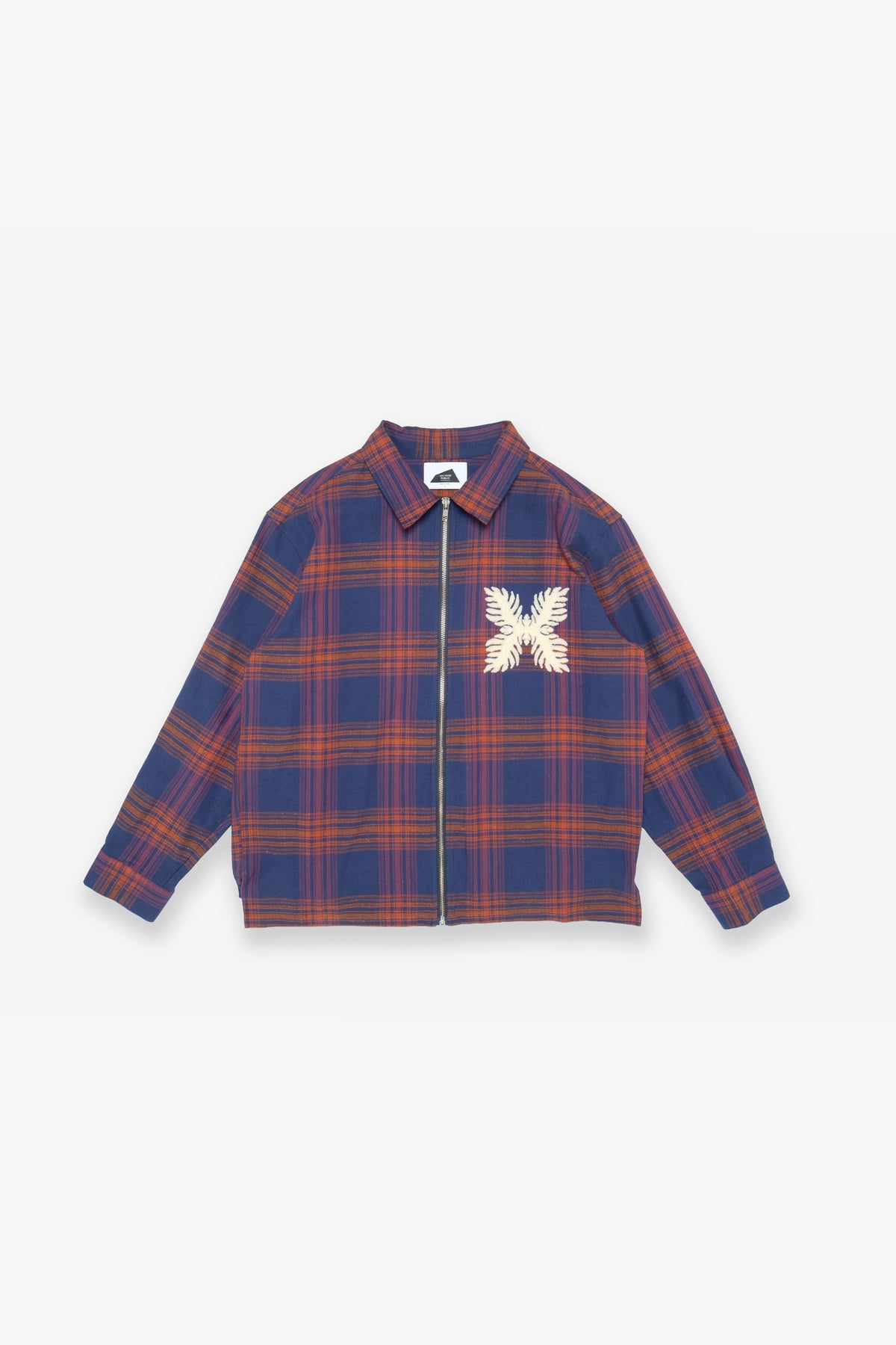 Flannel Check Zip Jacket - Navy/Red