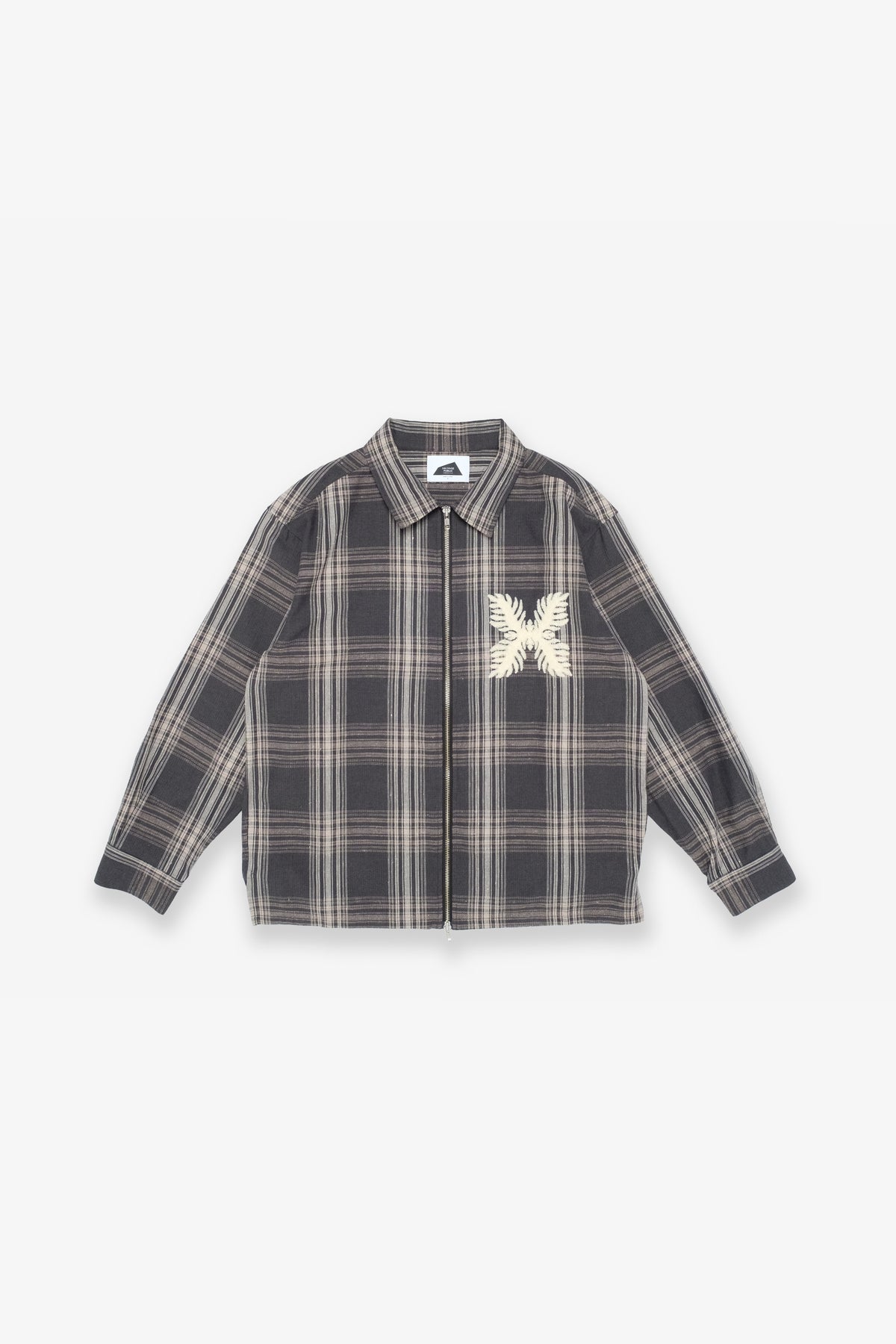 Flannel Check Zip Jacket - Charcoal/White