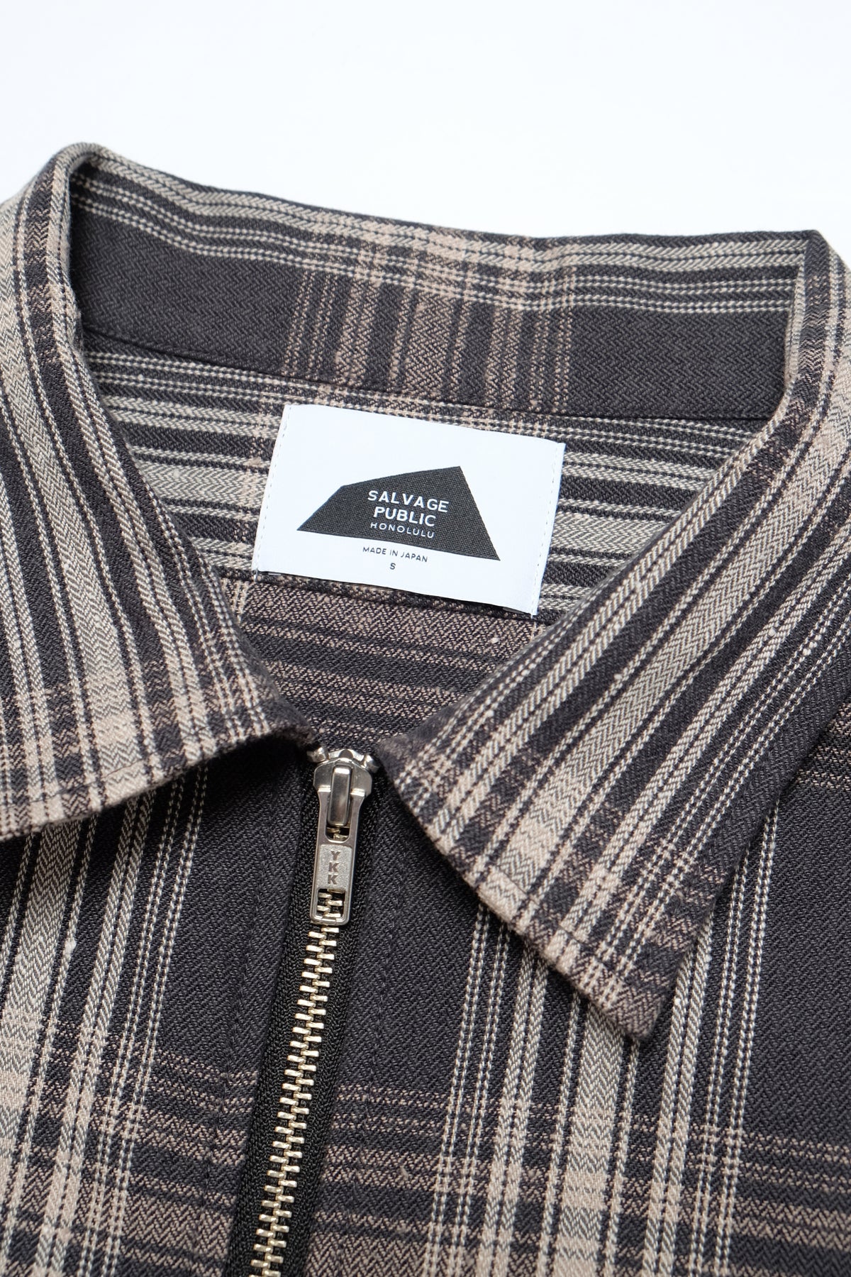 Flannel Check Zip Jacket - Charcoal/White