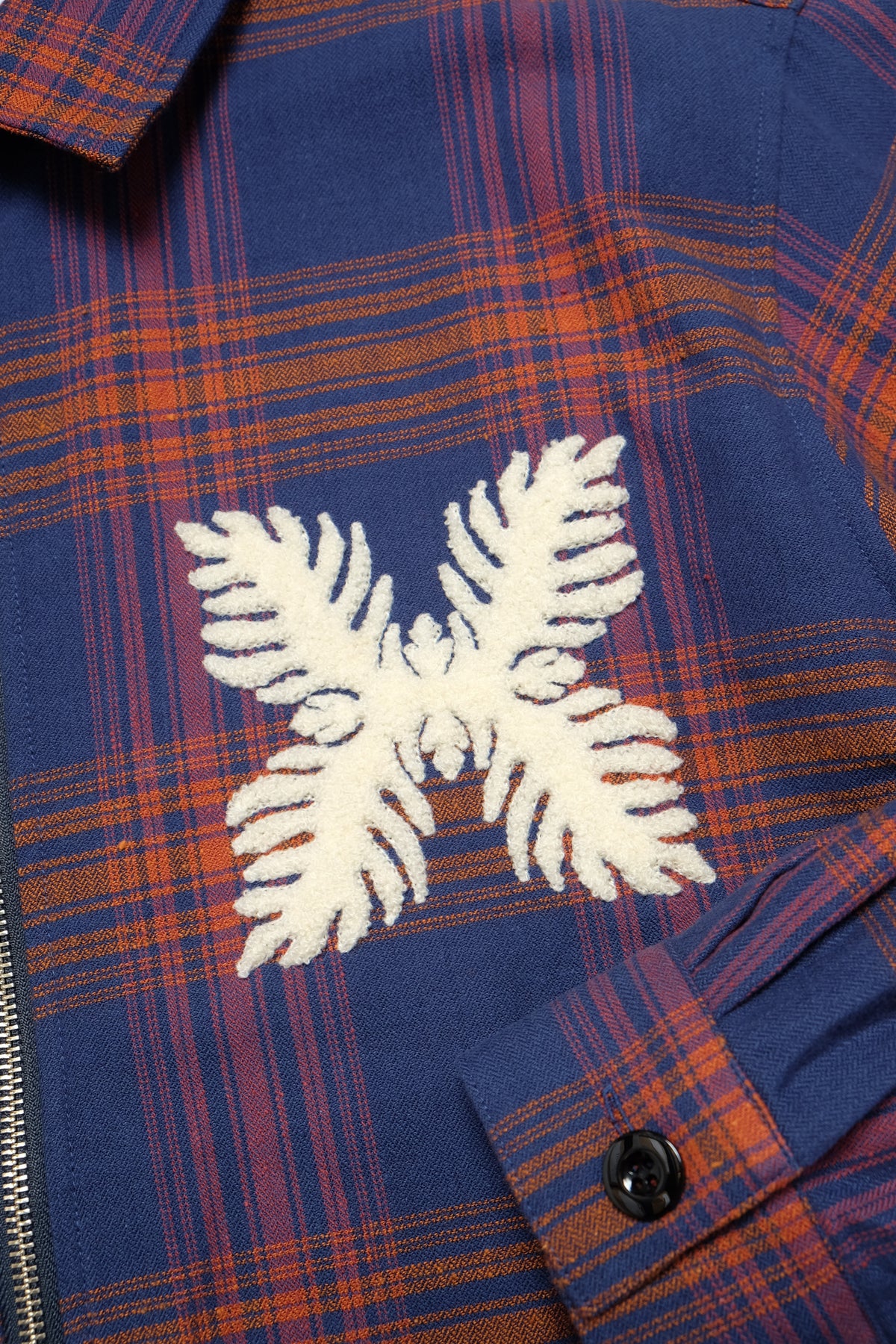 Flannel Check Zip Jacket - Navy/Red