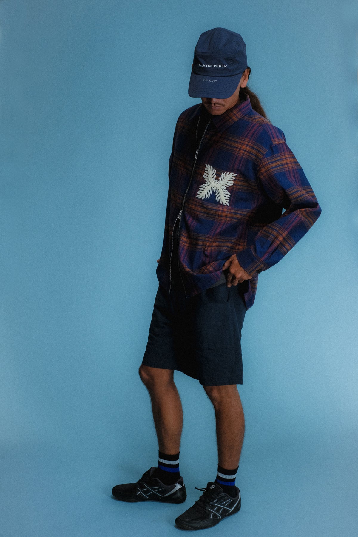 Flannel Check Zip Jacket - Charcoal/White
