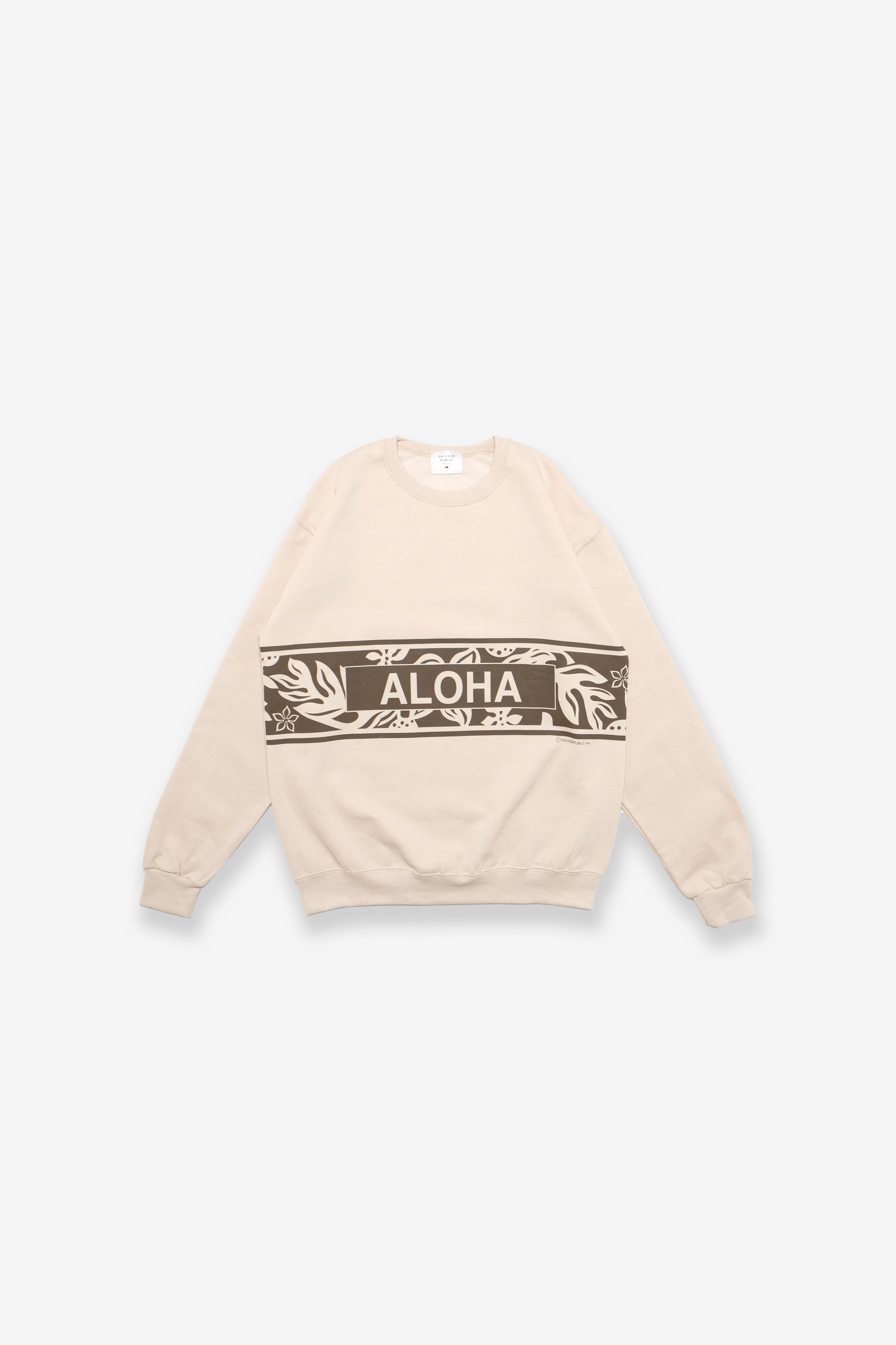 Crewneck Sweatshirt - Aloha Border -  Sand