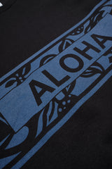 Crewneck Sweatshirt - Aloha Border -  Black