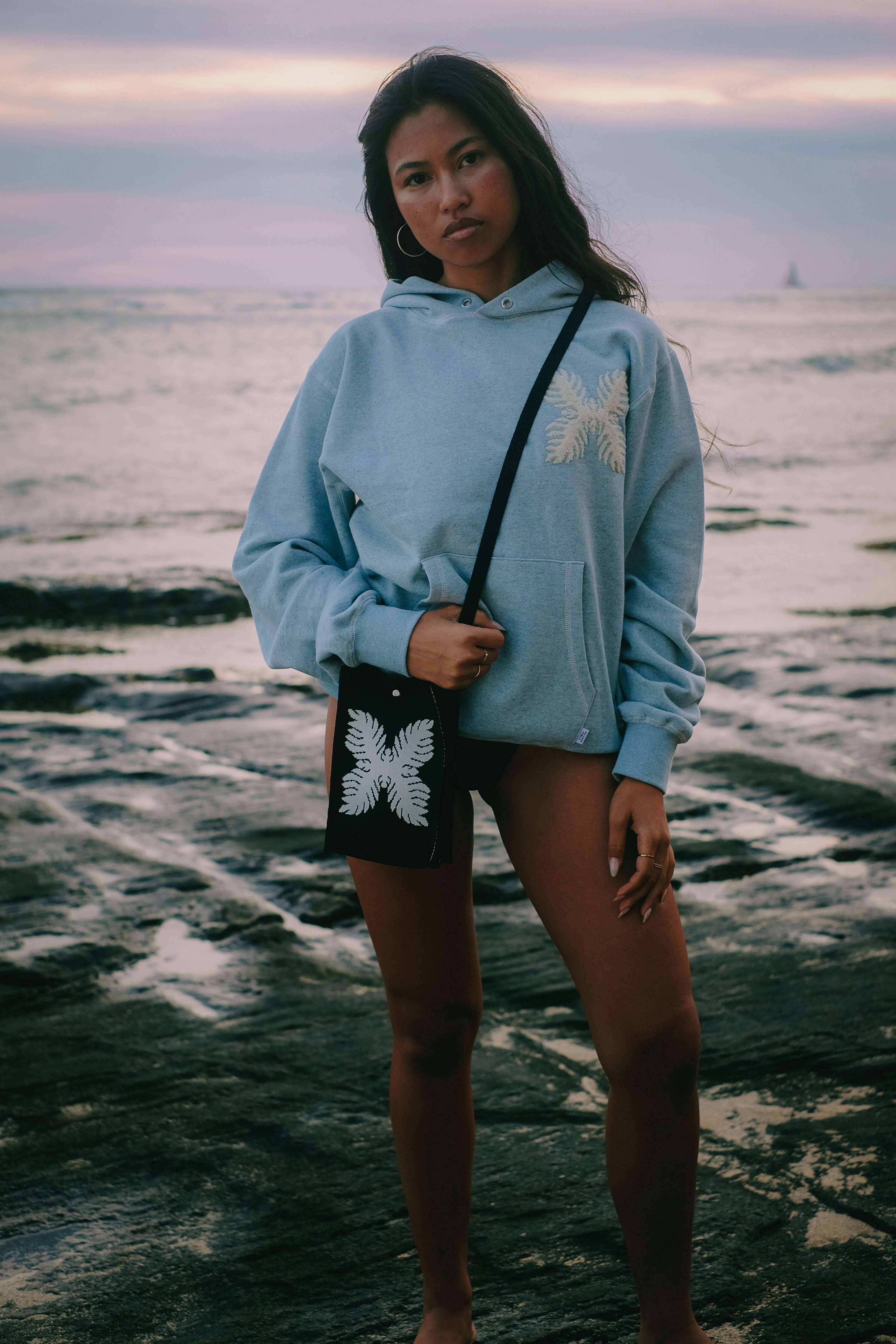 Jacquard Mini Market Bag - Laua'e - Black