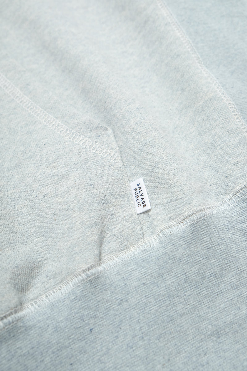 Recycled Denim French Terry Hoodie - Light Indigo