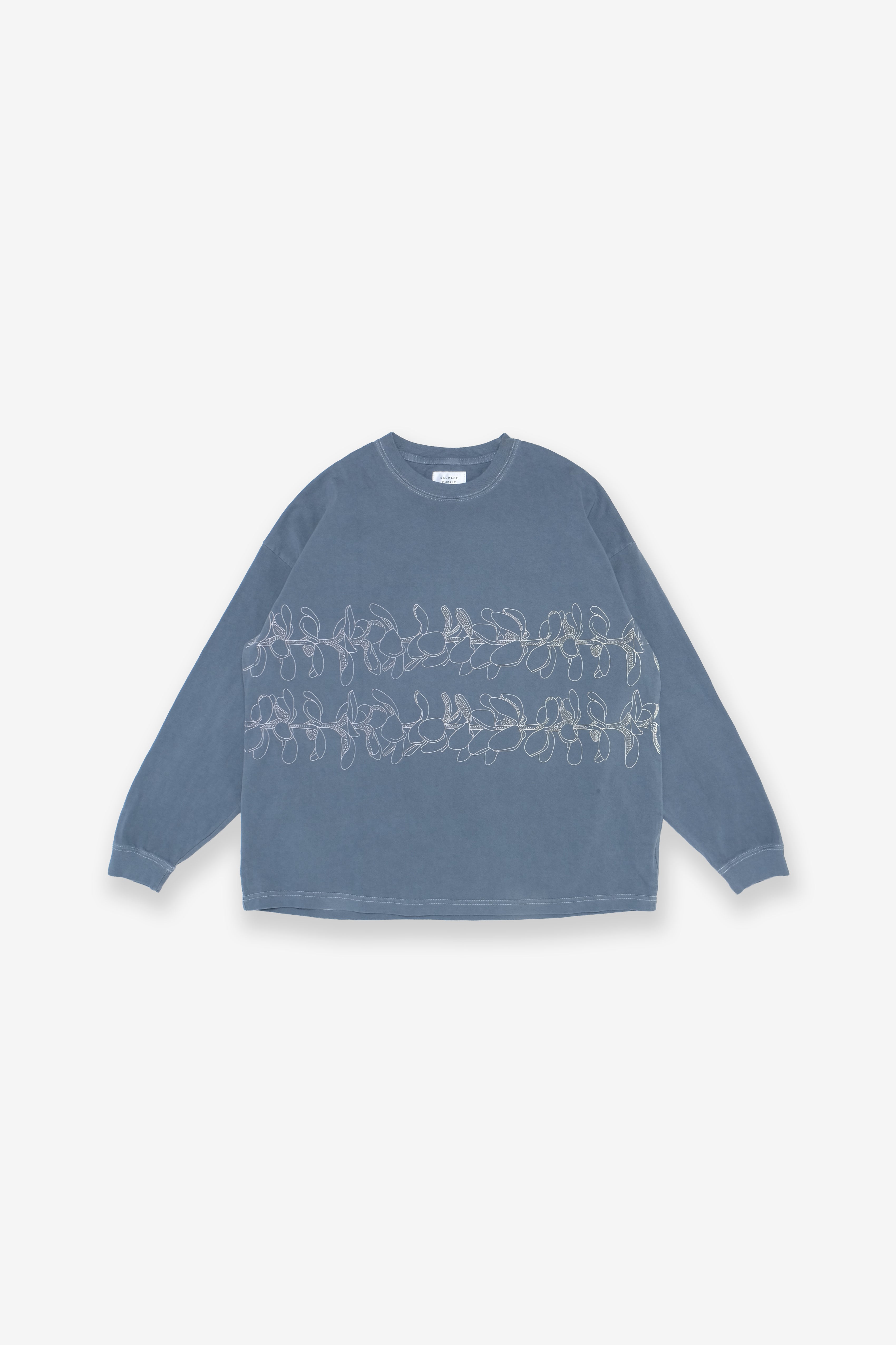 Longsleeve T-Shirt - Double Lei - Stone Blue
