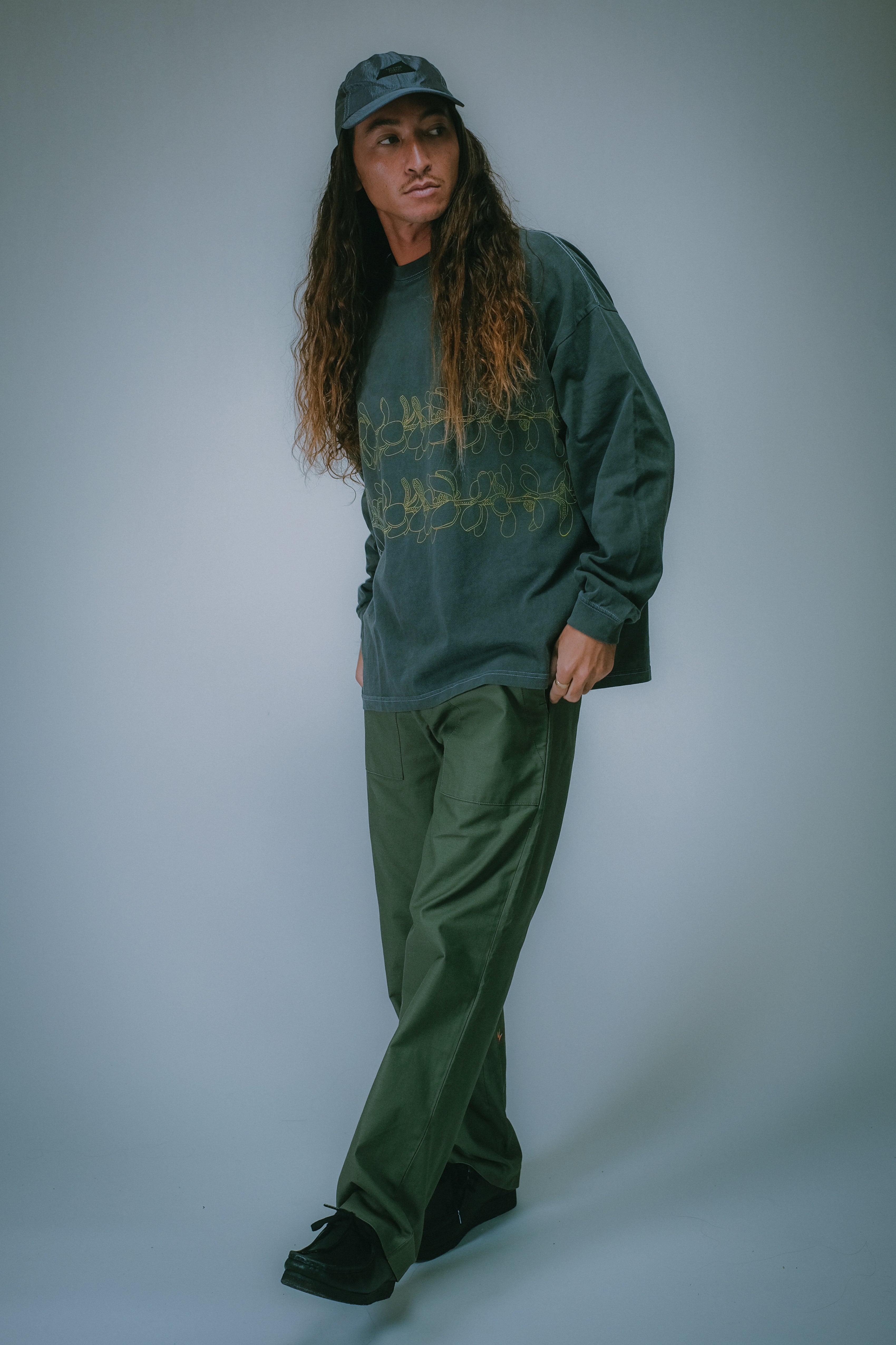 Longsleeve T-Shirt - Double Lei - Washed Black