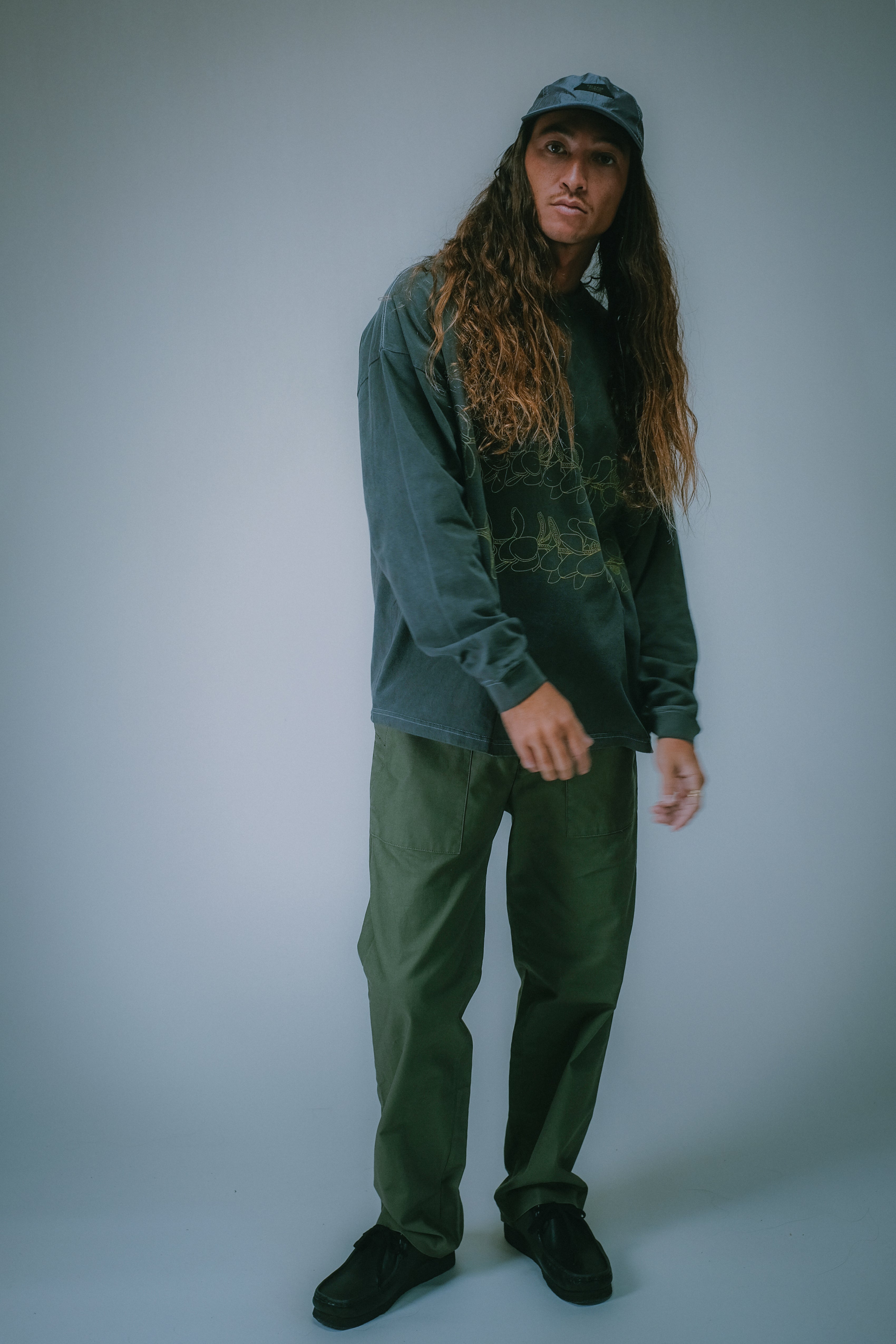 Longsleeve T-Shirt - Double Lei - Stone Blue
