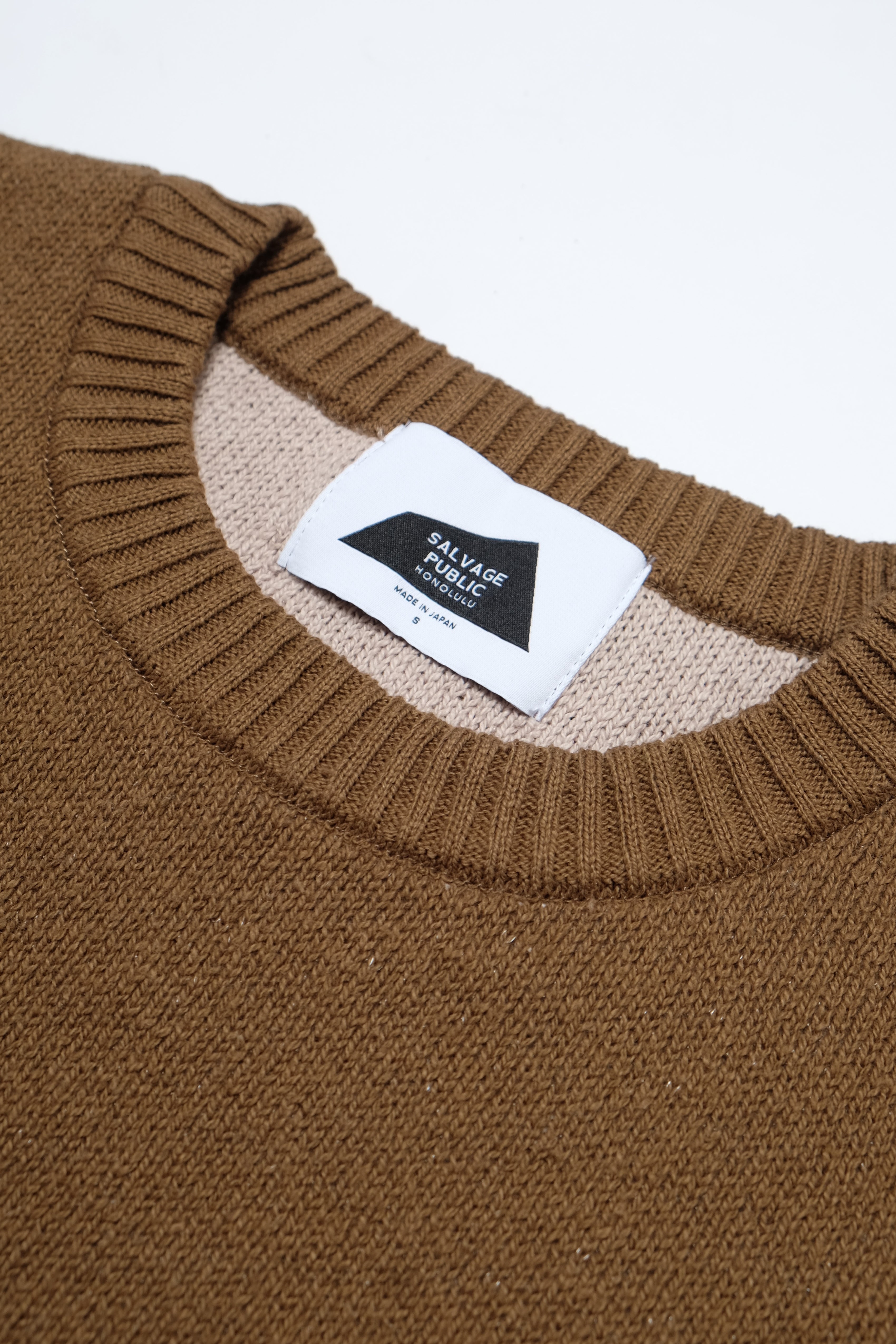 Knit Crewneck - Double Lei - Brown