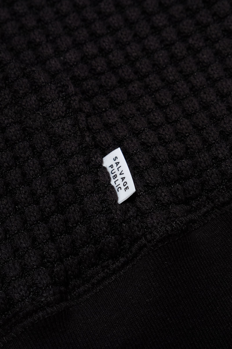 Big Waffle Hoodie - Black