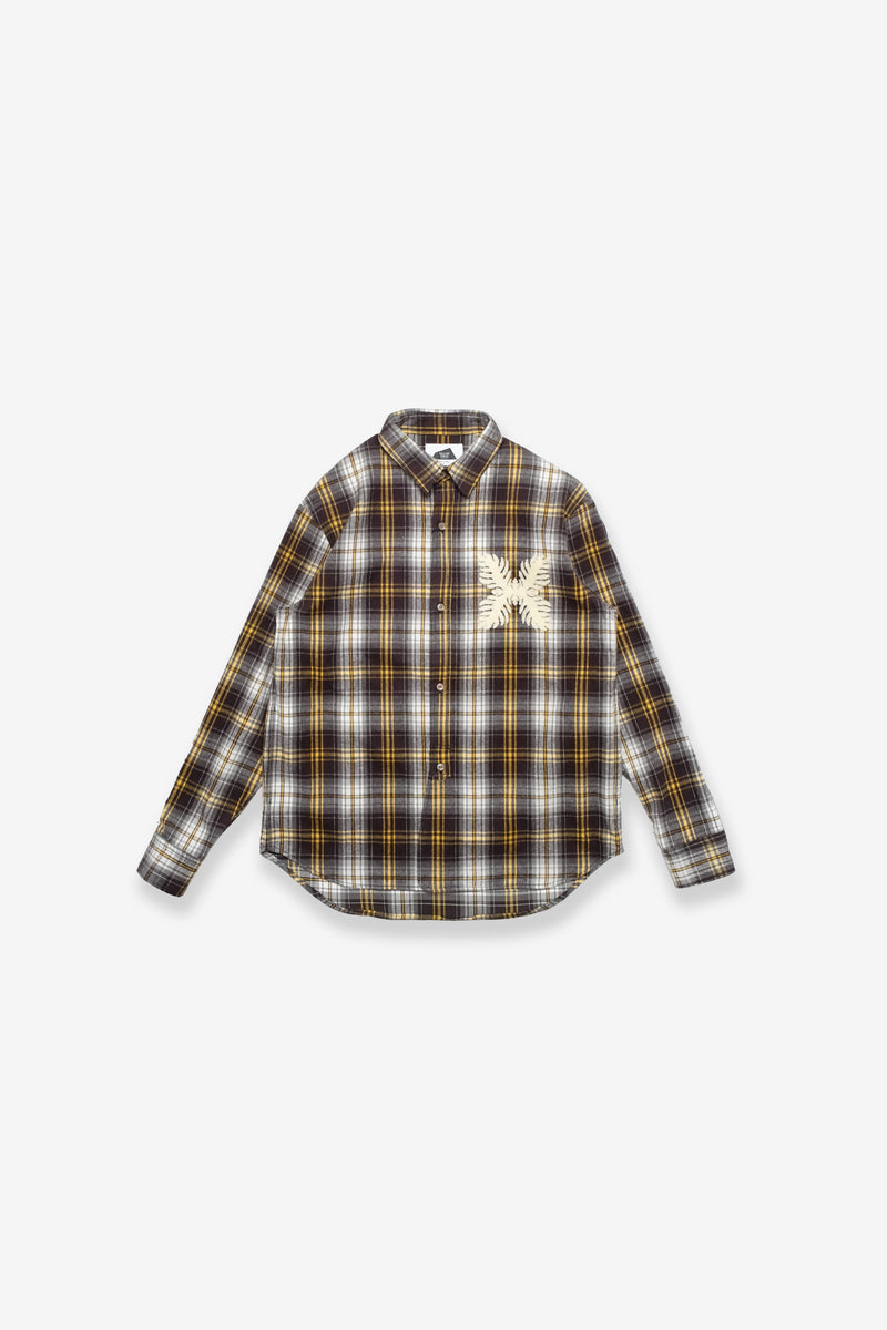 Flannel Lauaʻe Shirt - Black/Yellow