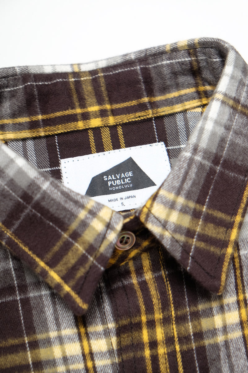 Flannel Lauaʻe Shirt - Black/Yellow