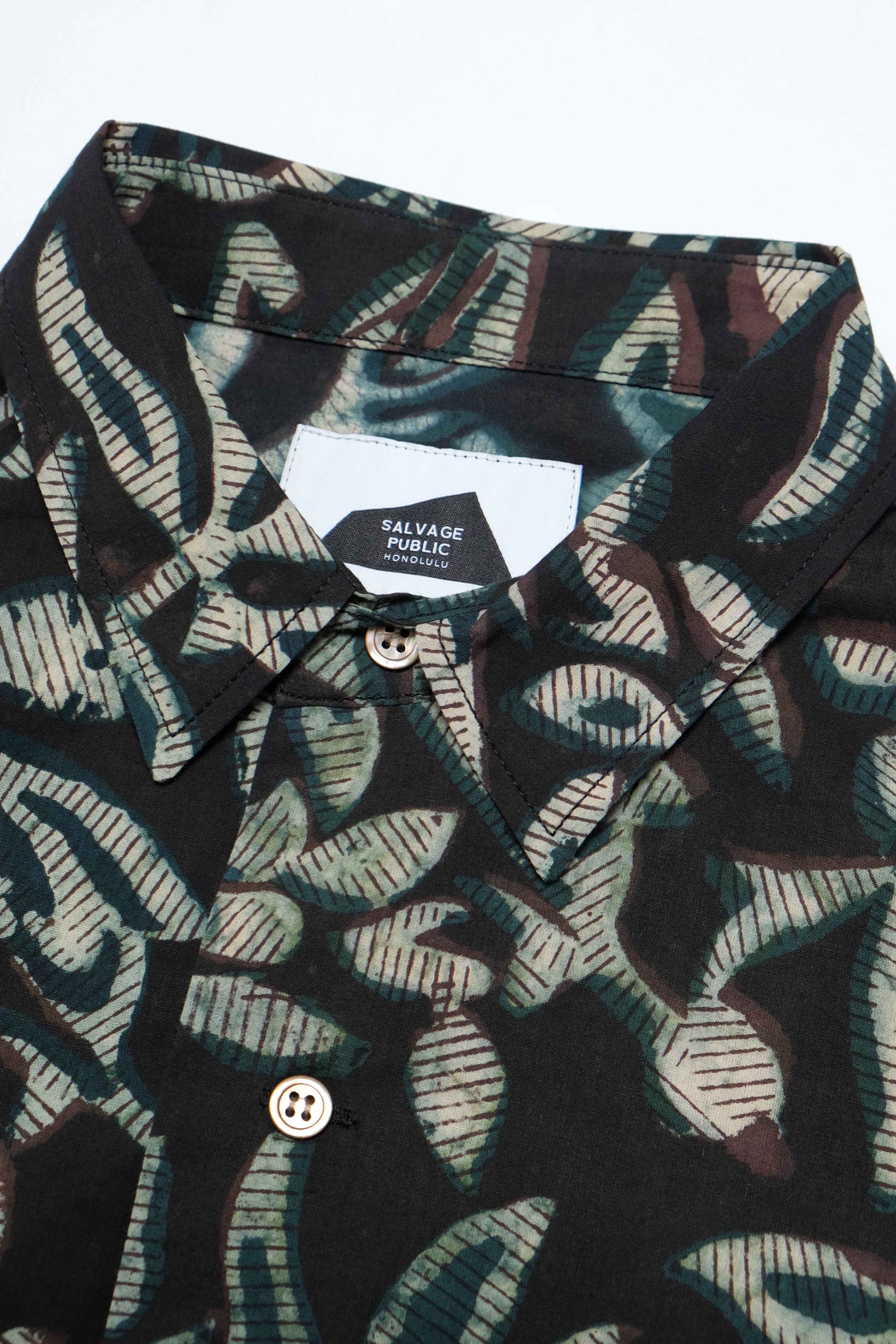 Hapa Jac Shirt - Night Bloom - Green