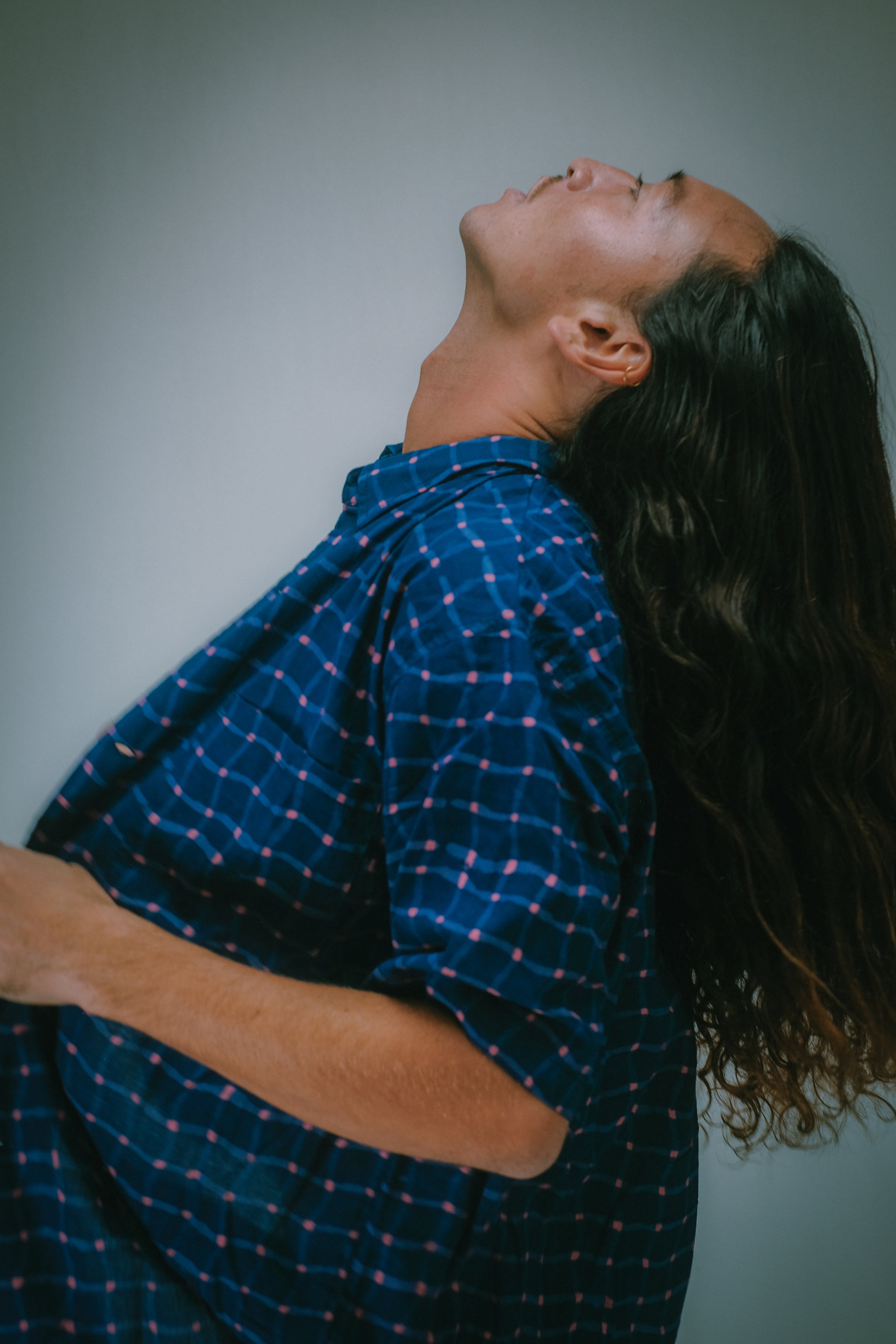 Hapa Jac Shirt - Fish Net Check - Navy