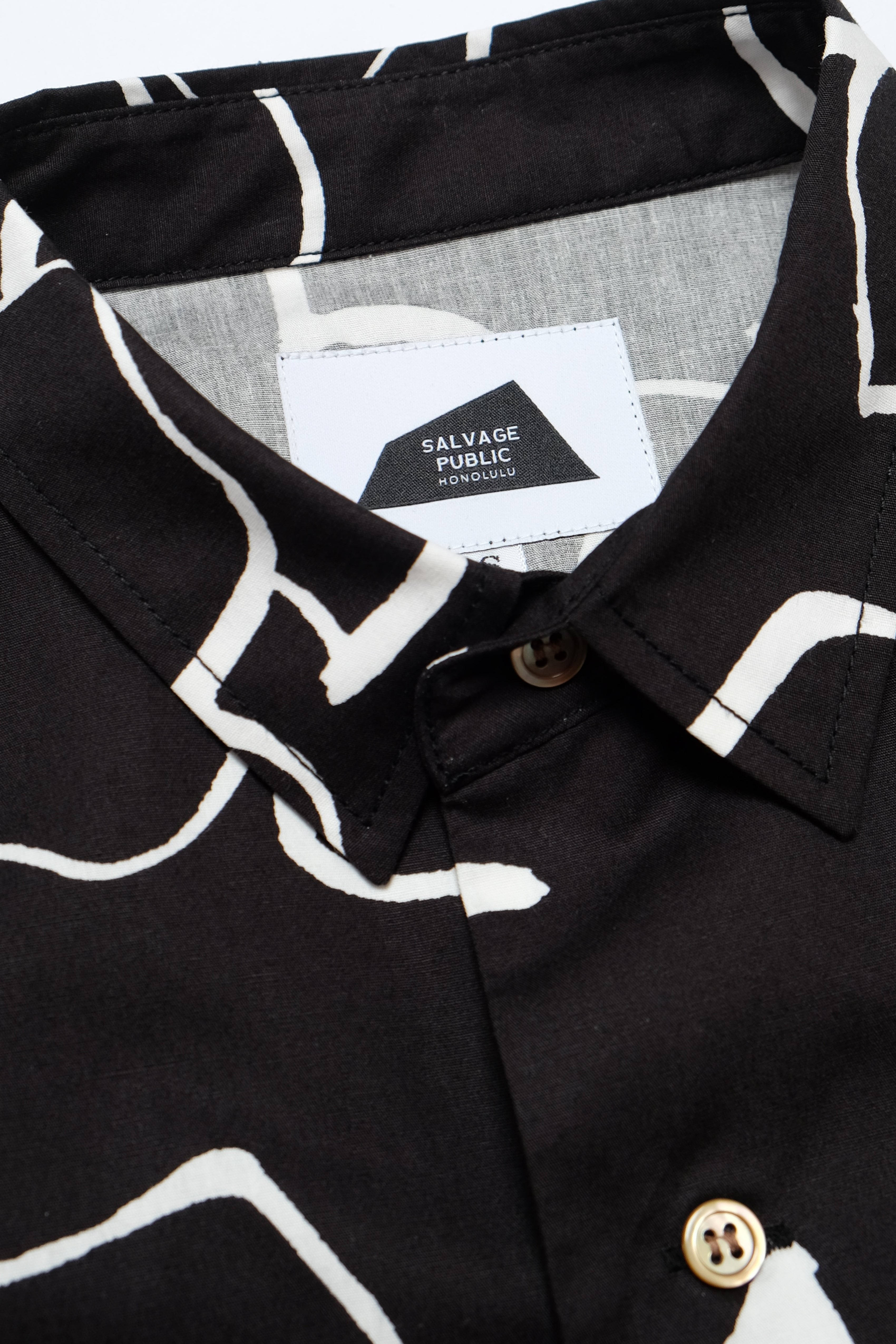 Hapa Jac Shirt - Hand Drawn Floral - Black