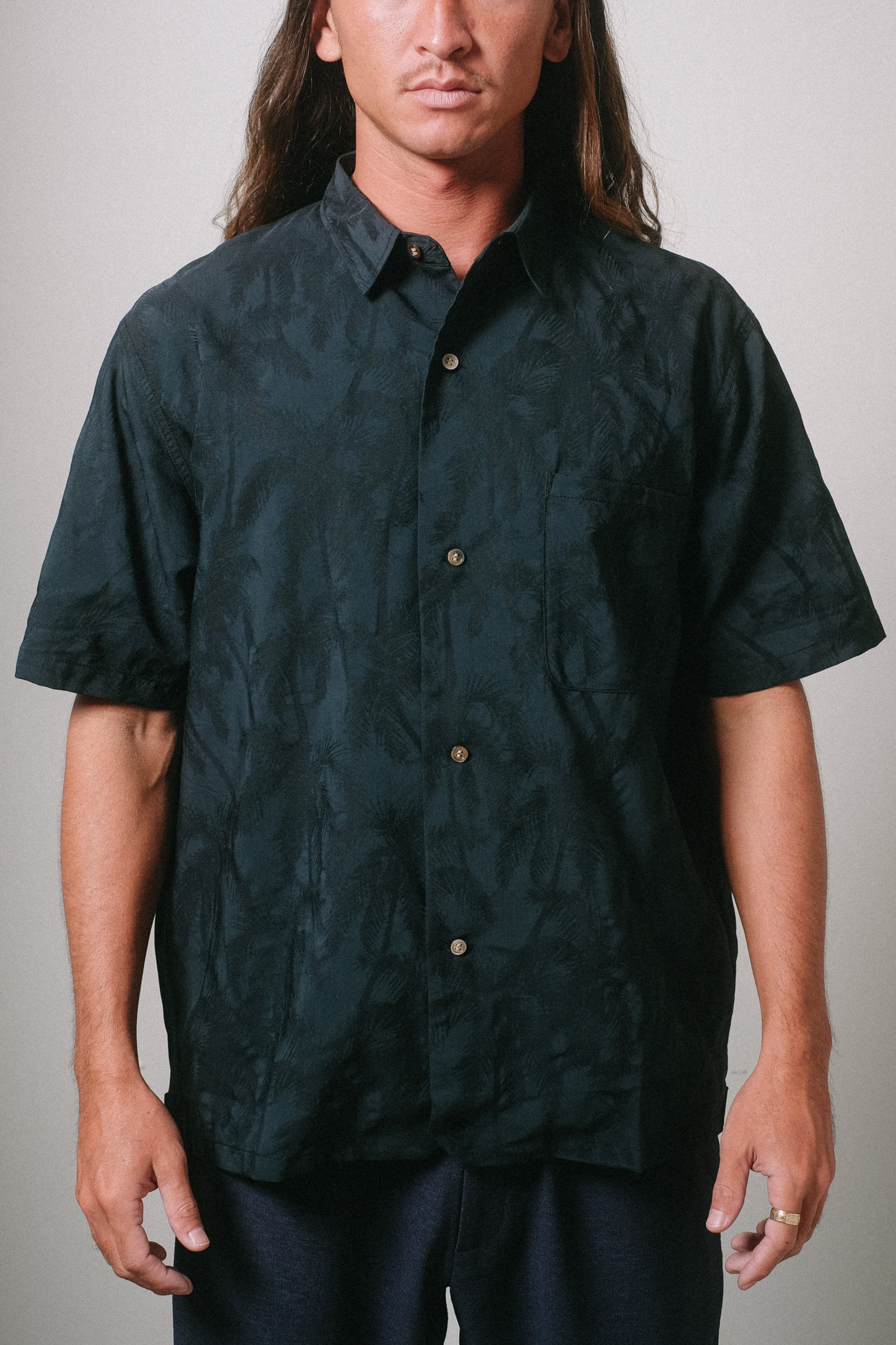 Hapa Jac Shirt - Palm Black