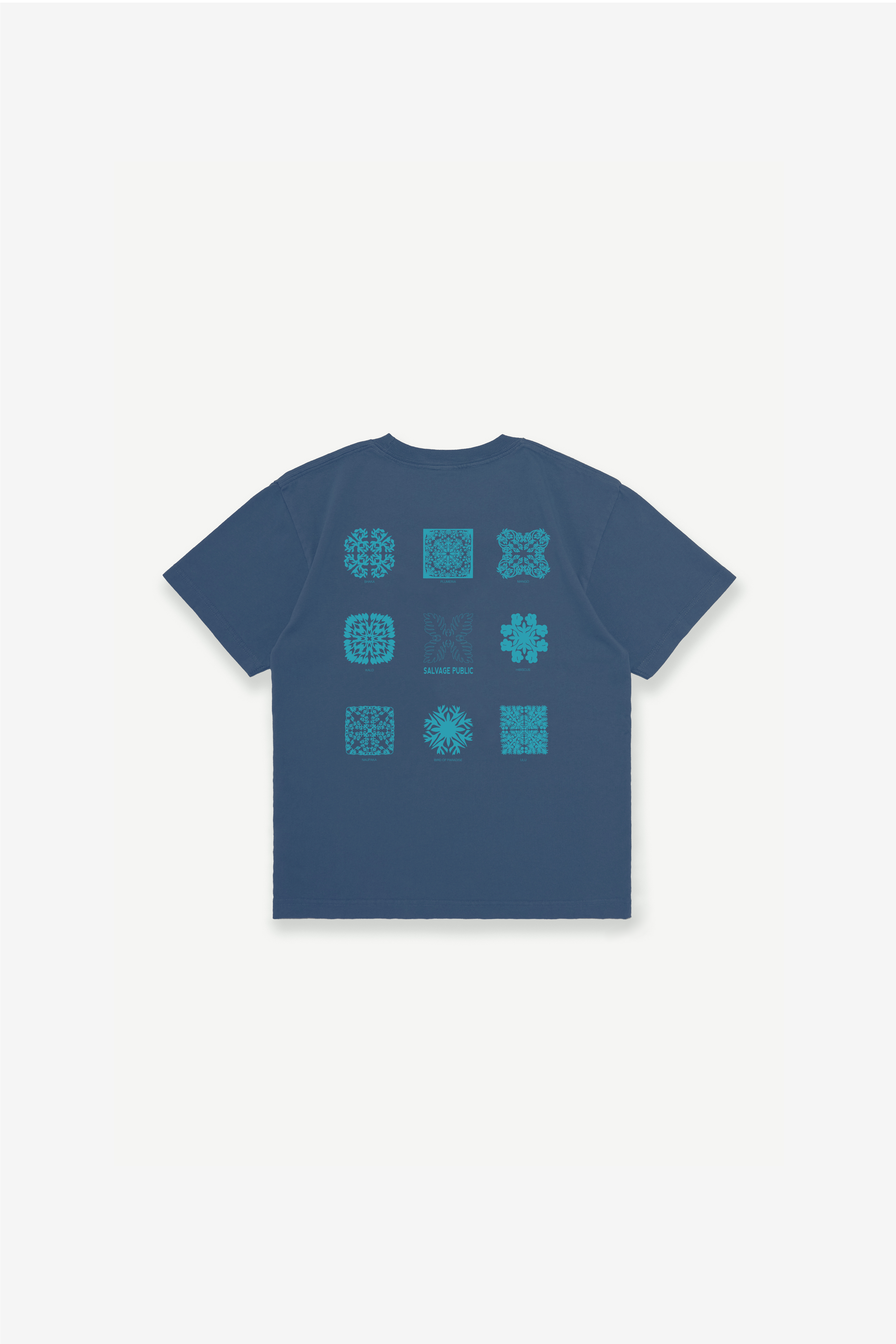 T-Shirt - Hawaiian Quilting - Denim Blue