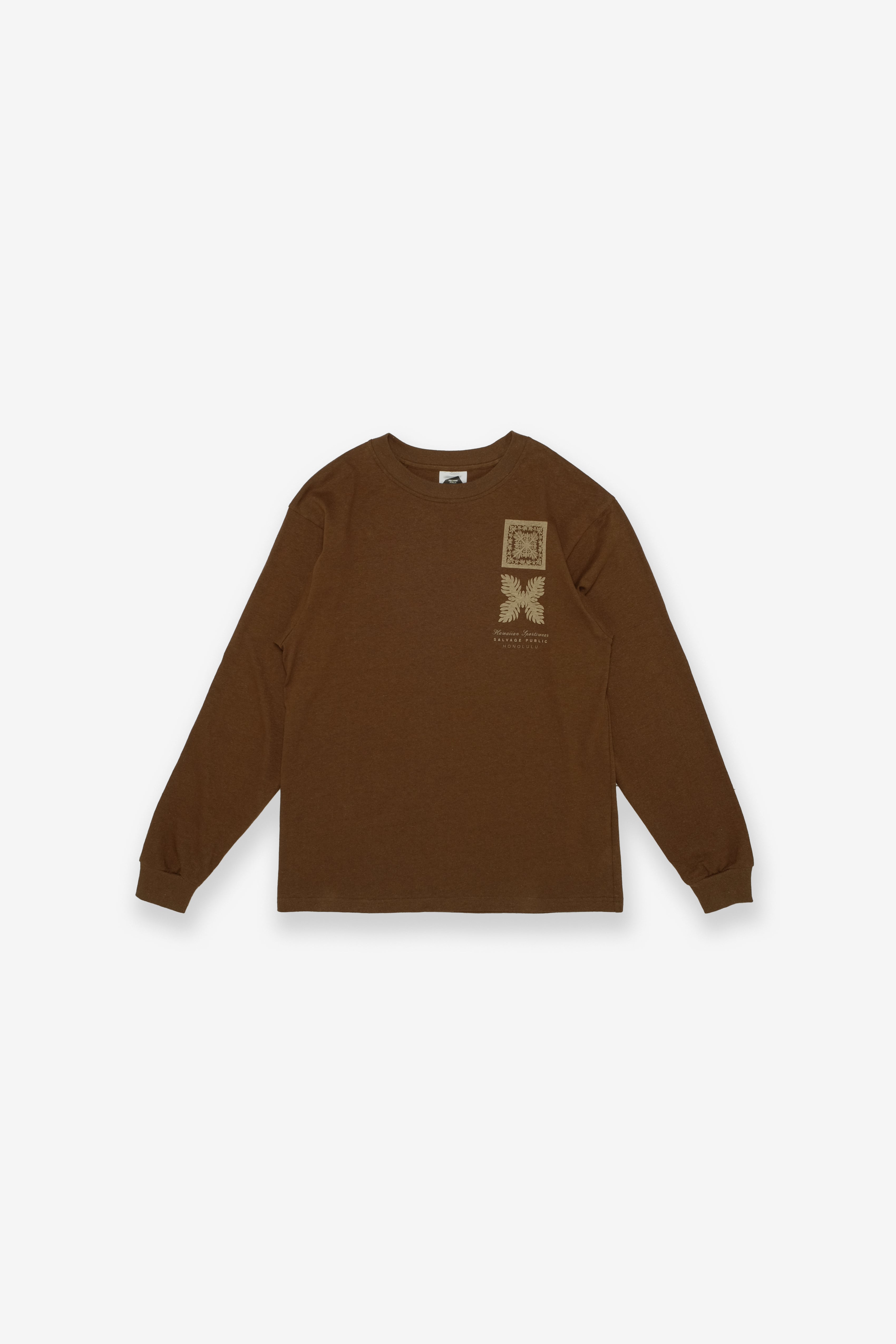 Longsleeve Hemp/Cotton T-Shirt - Double Quilt- Brown