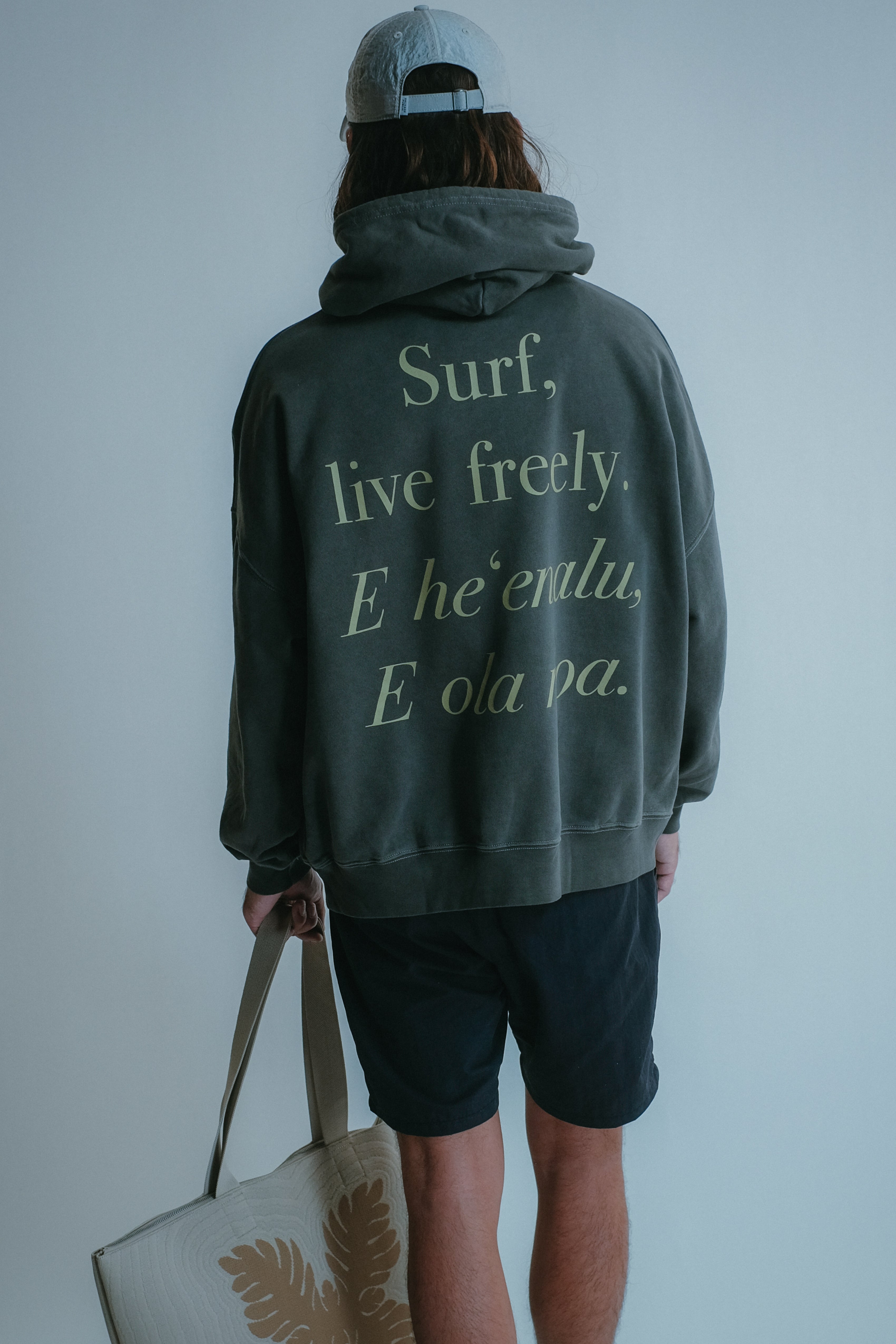 Beach Hoodie - Live Freely - Washed Black