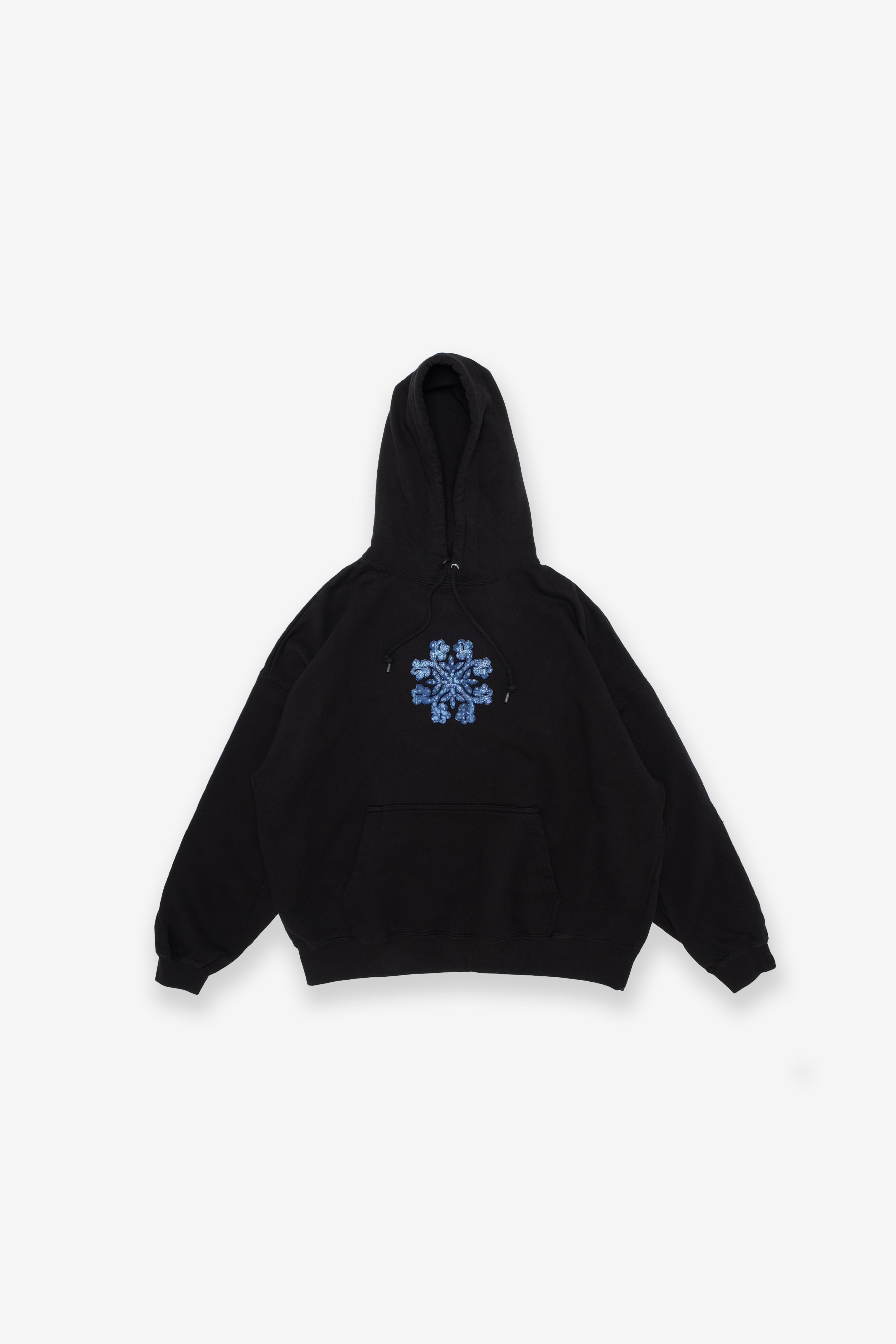 Beach Hoodie - Hibiscus Appliqué - Black