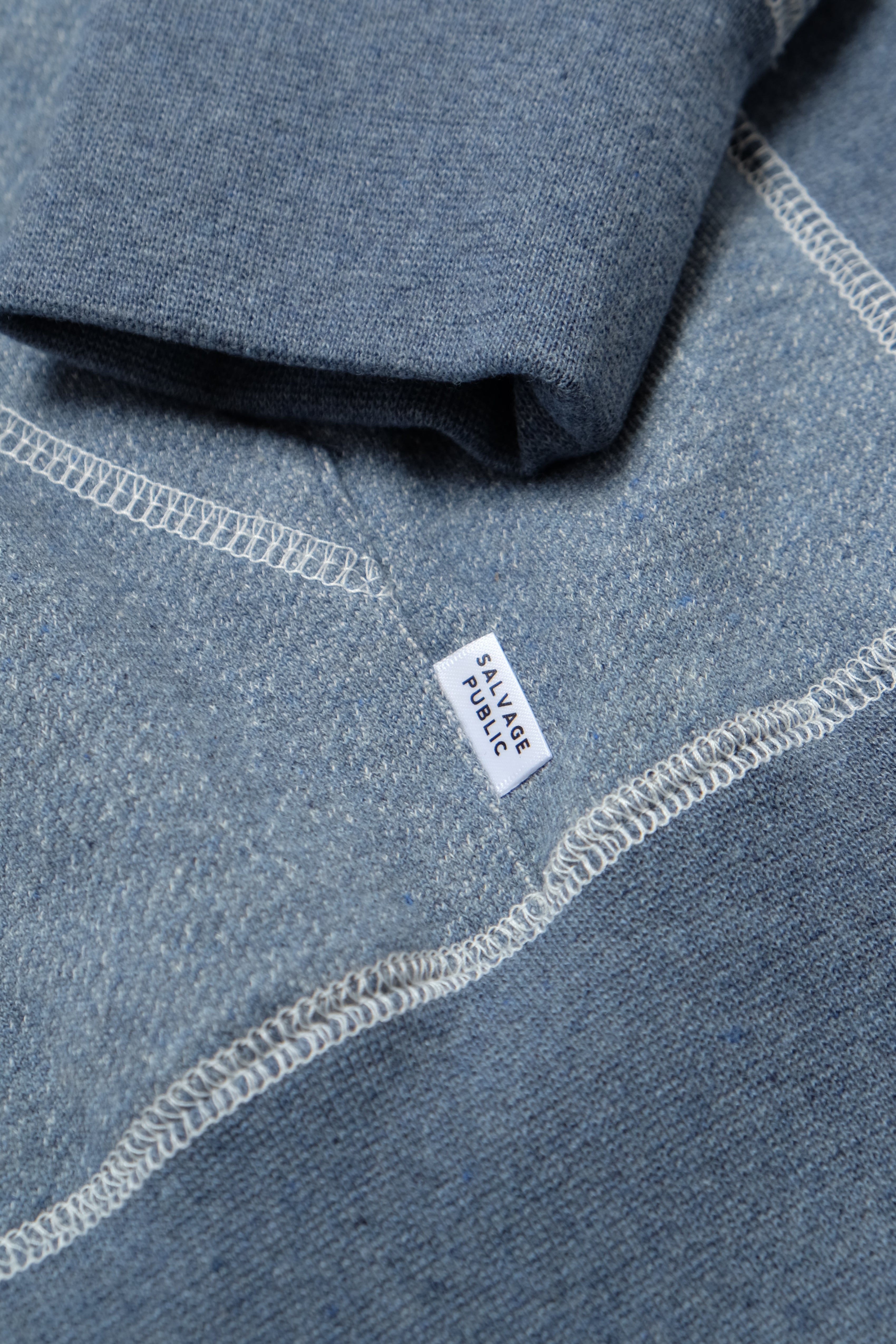 Recycled Denim French Terry Hoodie - Medium Indigo