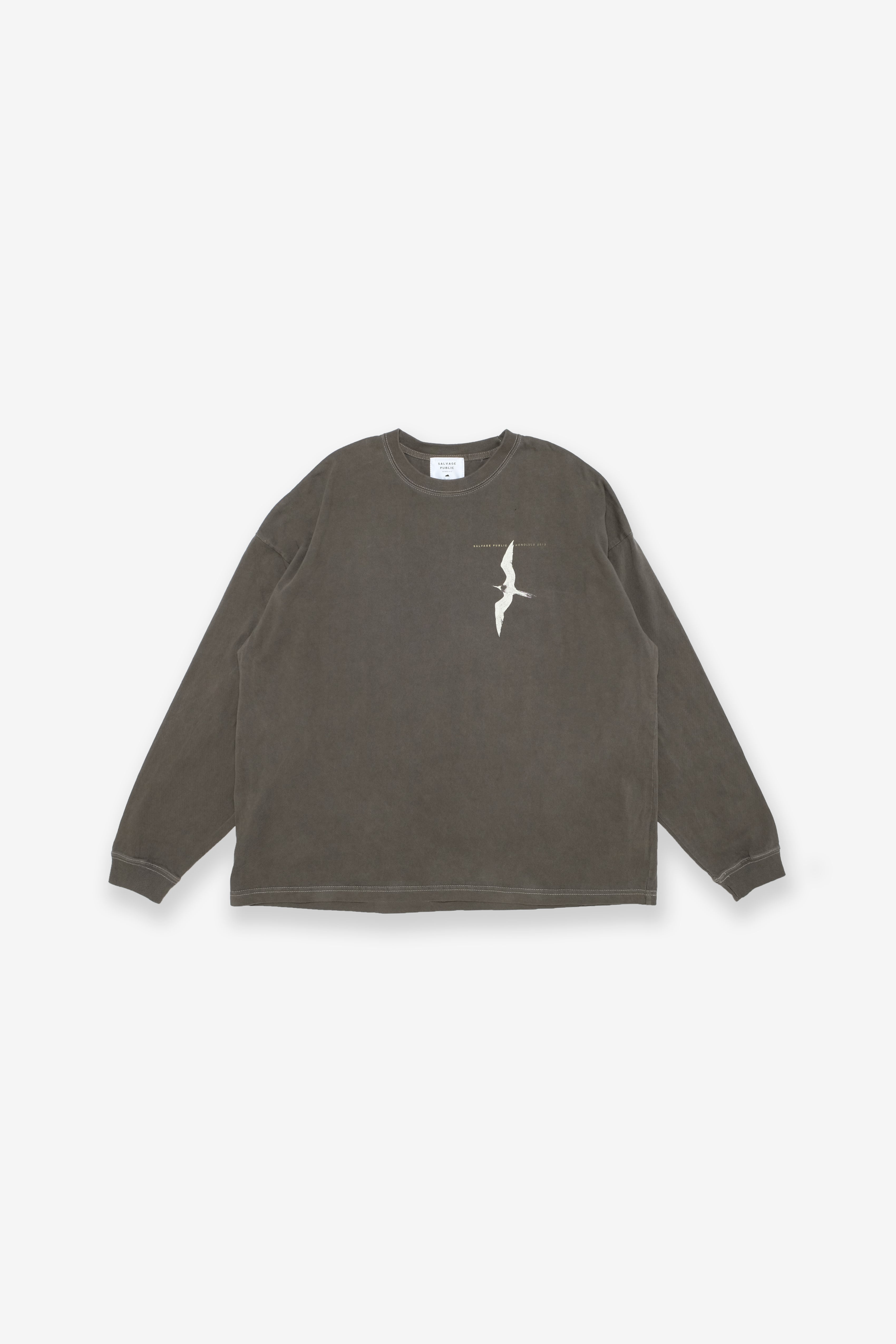 Longsleeve T-Shirt - Iwa Bird - Coffee