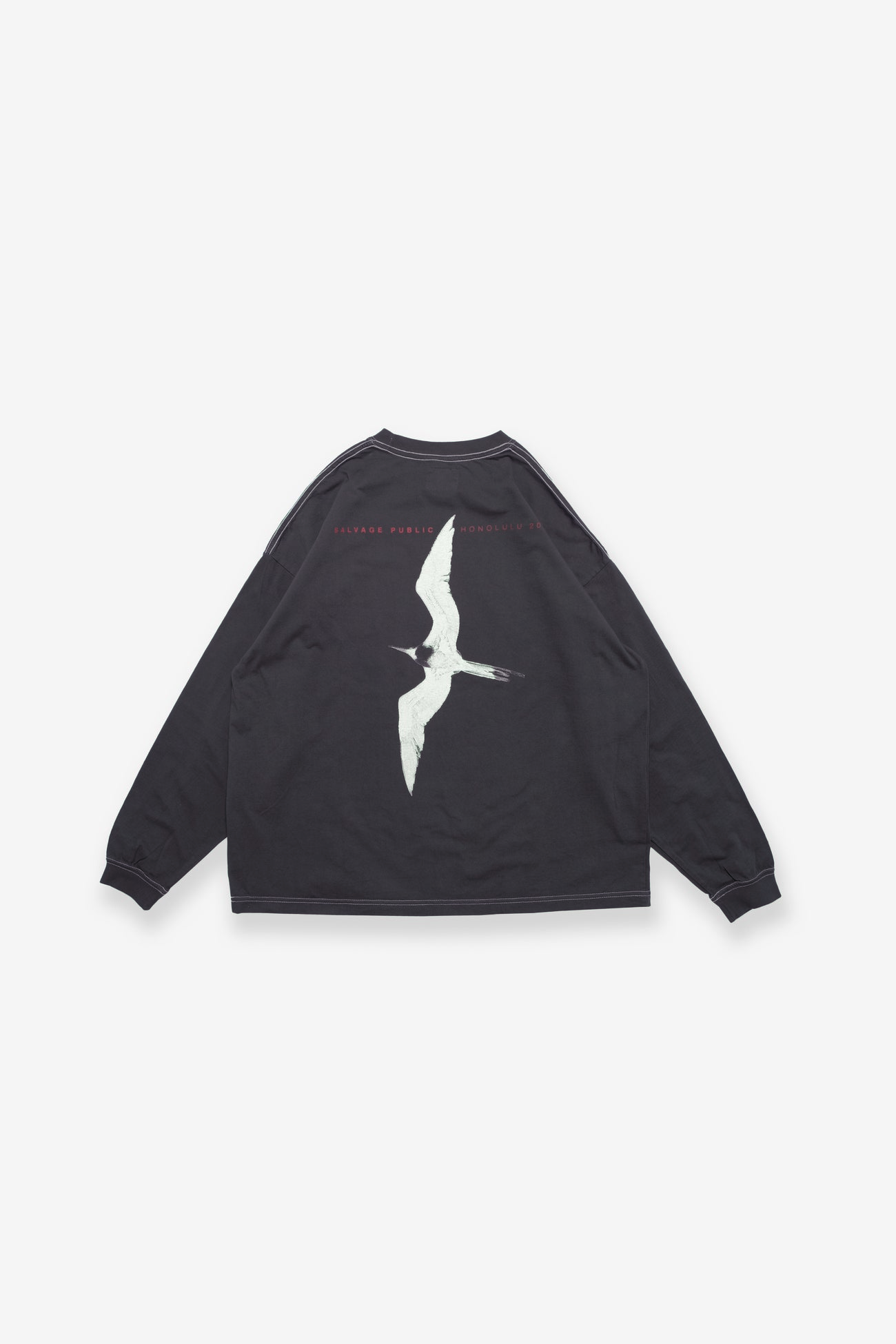 Longsleeve T-Shirt - Iwa Bird - Washed Black