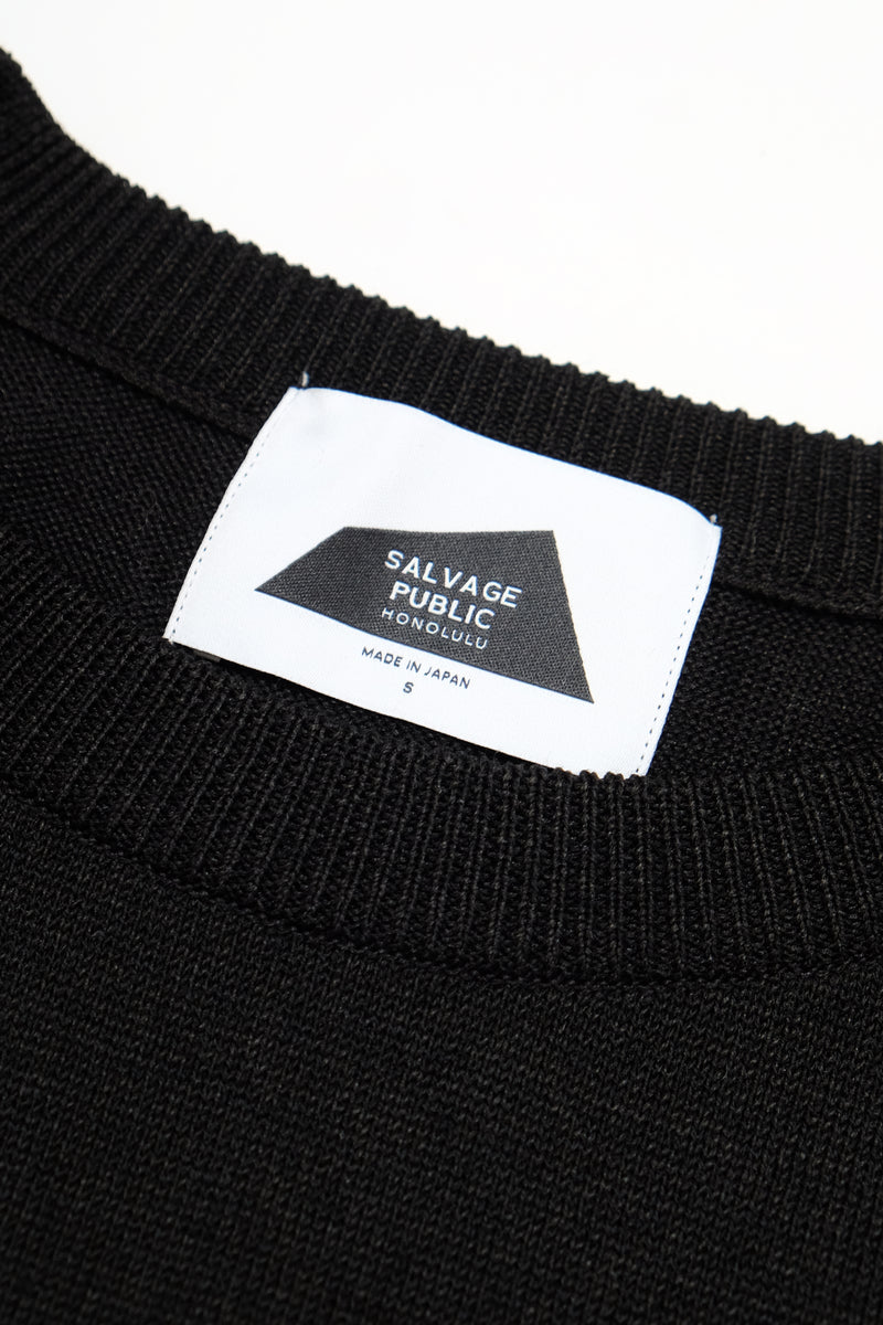 Jacquard Crewneck Knit - Lauaʻe - Black