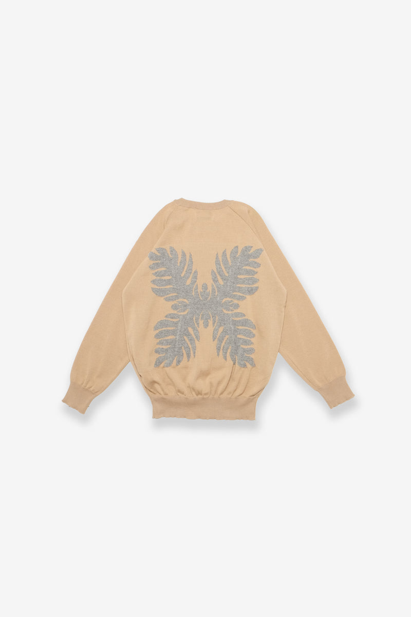 Jacquard Crewneck Knit - Lauaʻe - Beige