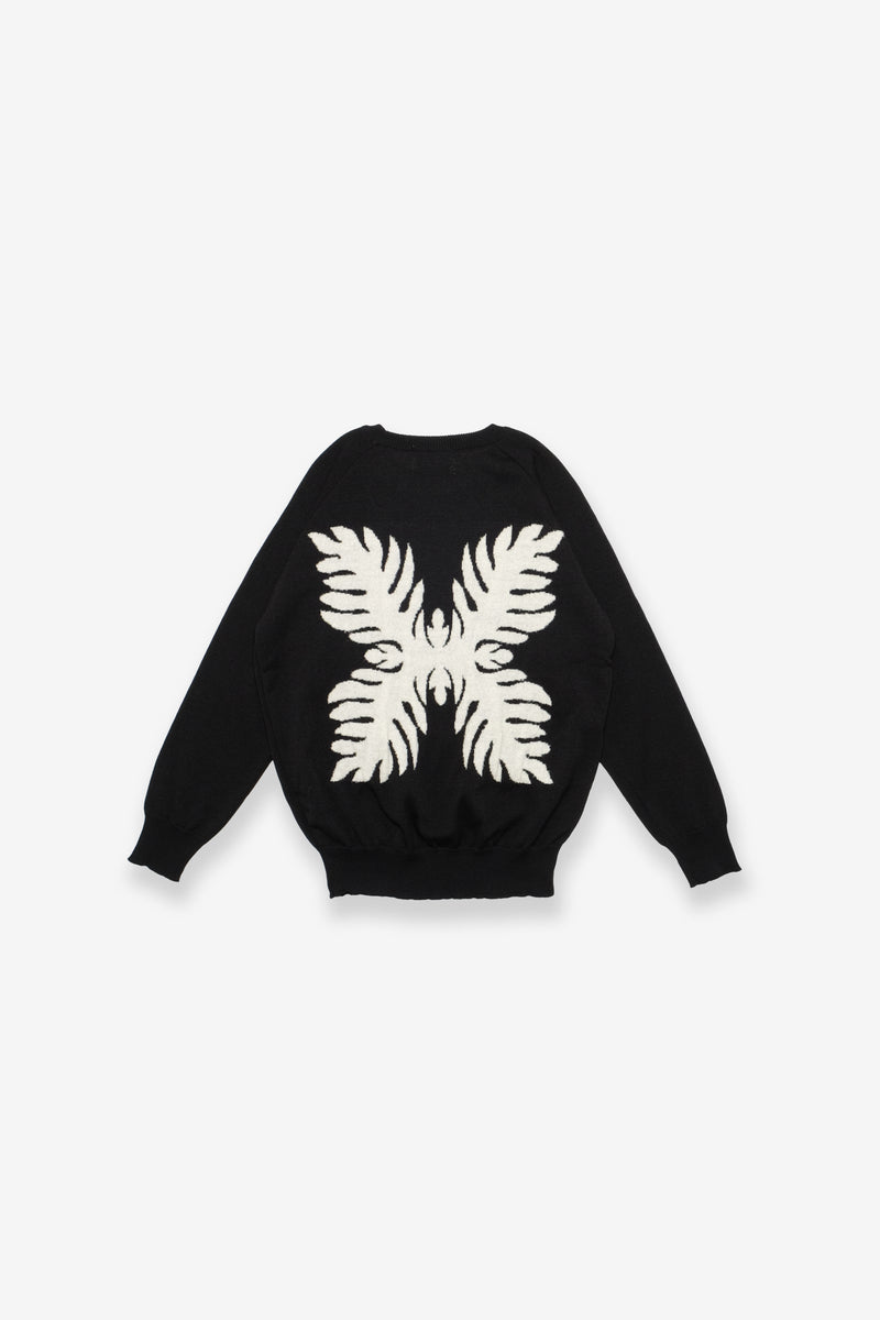 Jacquard Crewneck Knit - Lauaʻe - Black