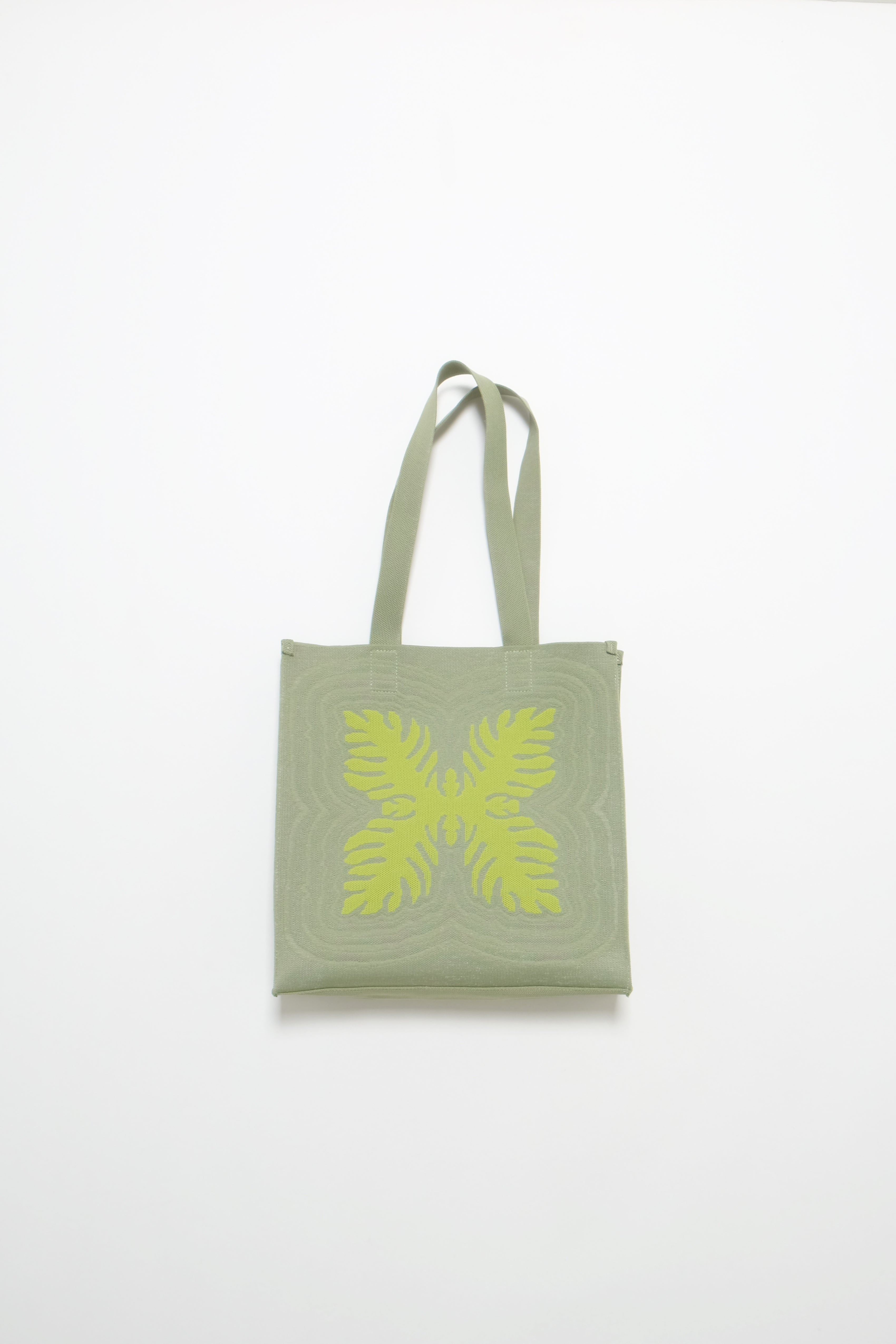 Jacquard Knit Market Bag - Chartreuse
