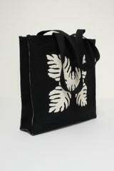 Jacquard Knit Market Bag - Black
