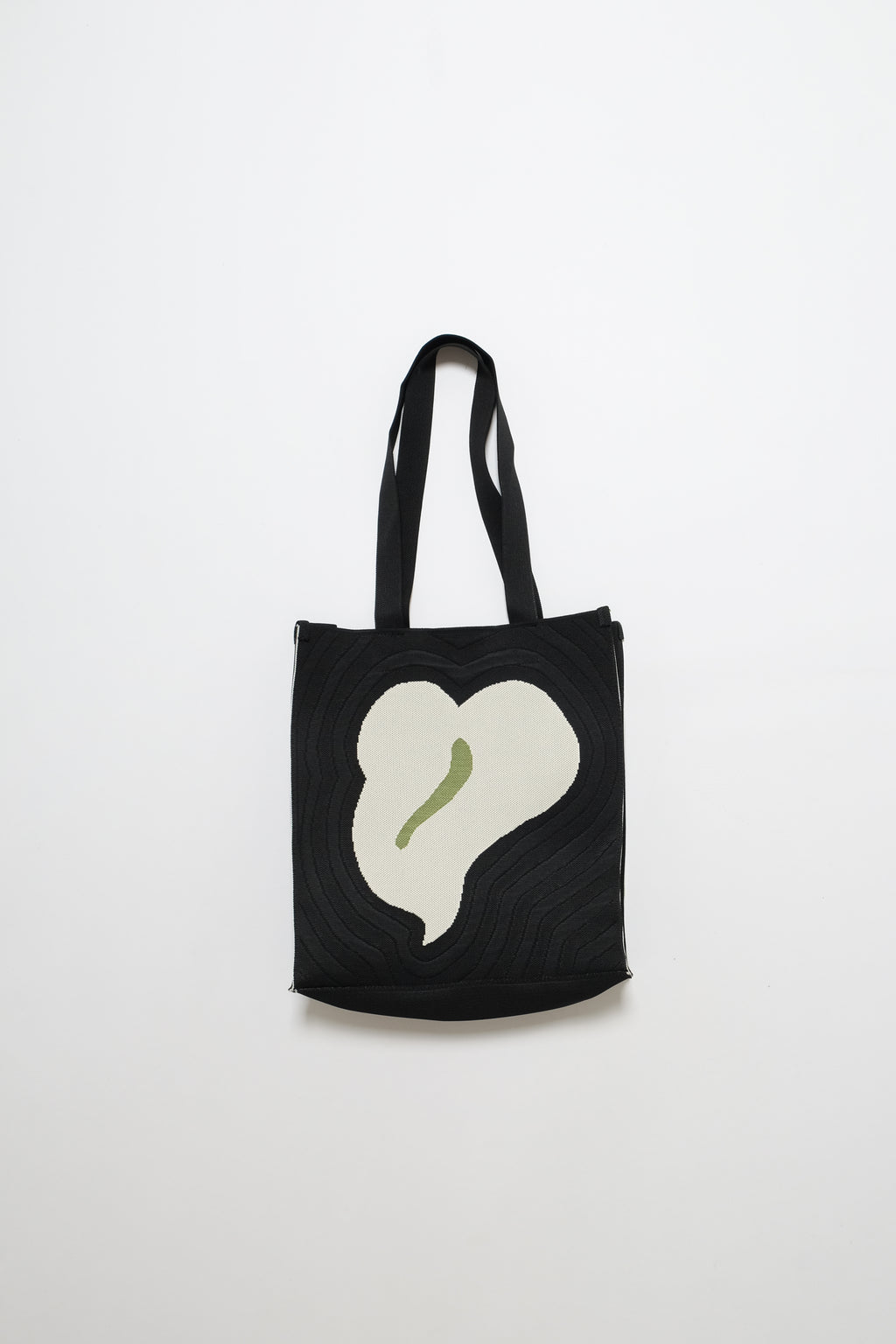 Jacquard Knit Market Bag - Anthurium - Black/White