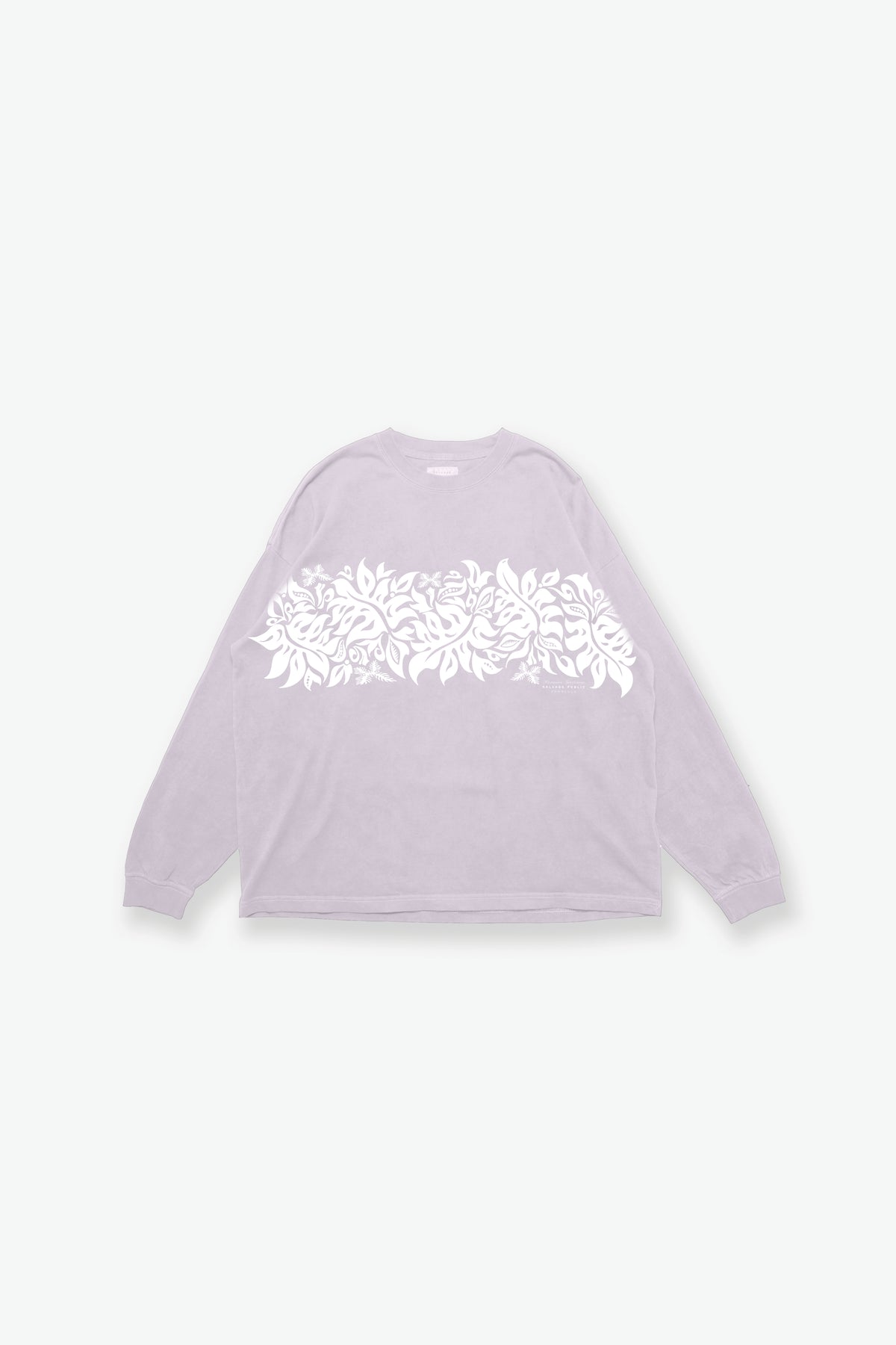 Longsleeve T-Shirt - Laua'e Border - Lavender Gray