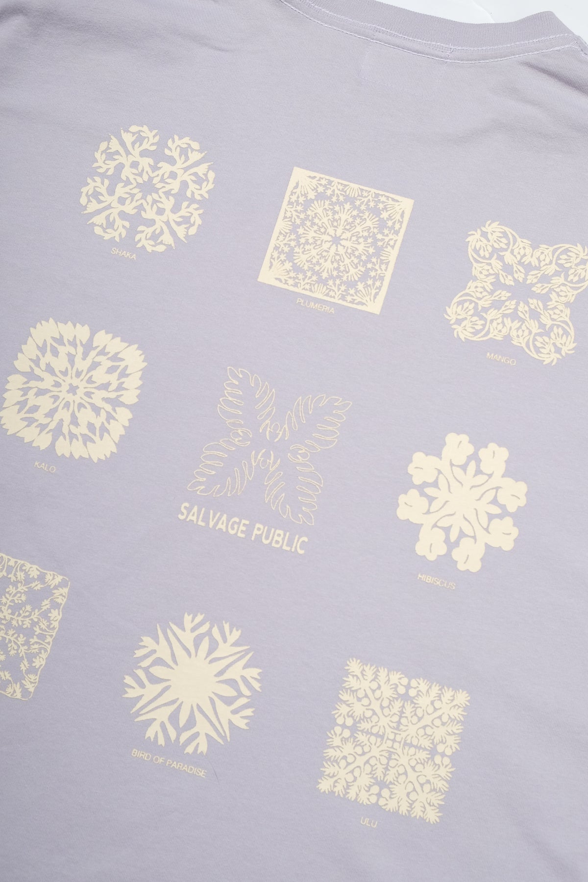 Longsleeve T-Shirt - Hawaiian Quilting - Lavender Gray